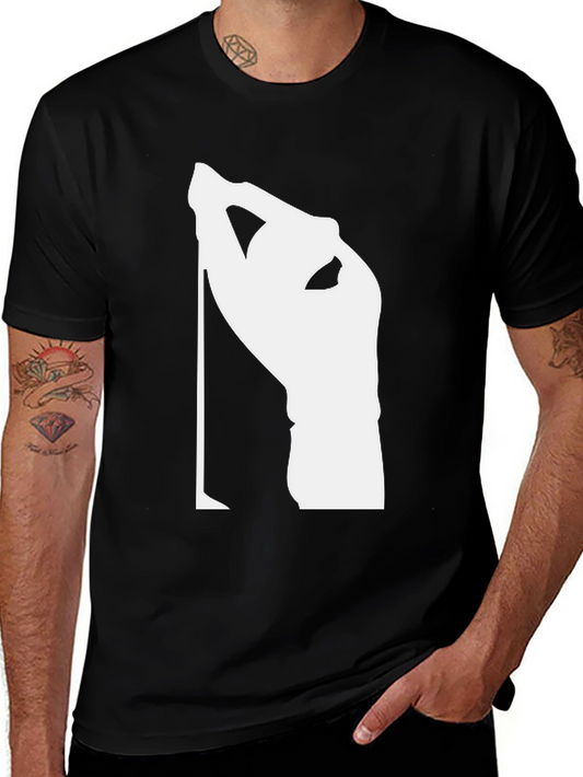 Black T-Shirt with Unique White Graphic Print