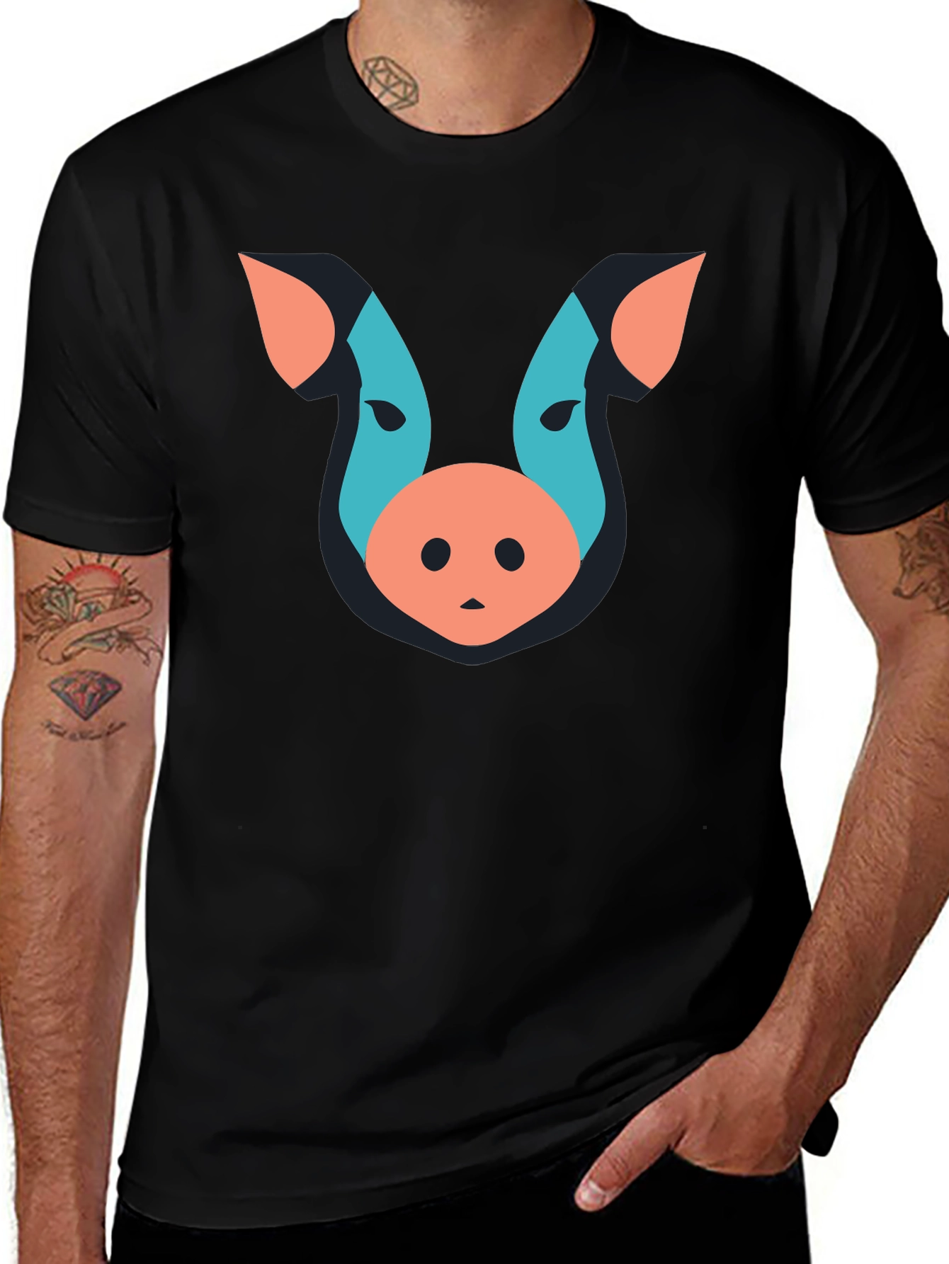 Abstract Pig Graphic Tee - Unisex