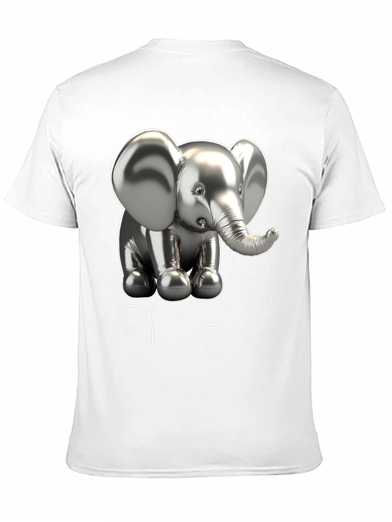 Elephant Balloon Graphic Tee - Black Cotton T-Shirt