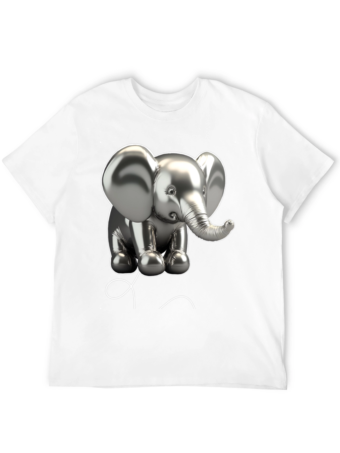 Elephant Balloon Graphic Tee - Black Cotton T-Shirt