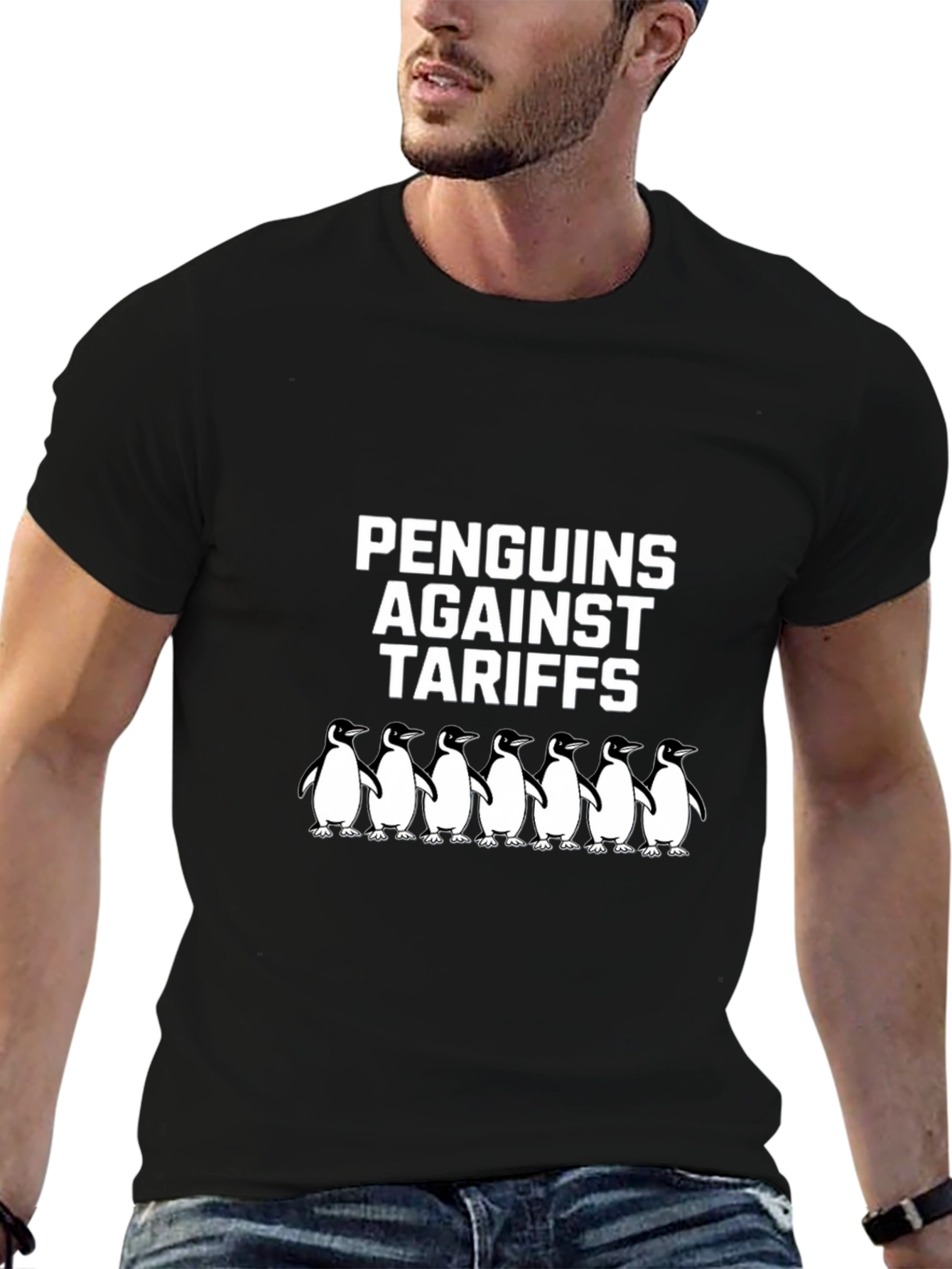 Penguins Against Tariffs Graphic T-Shirt