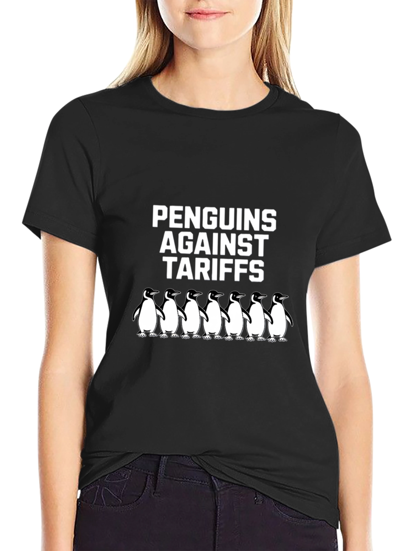 Penguins Against Tariffs Graphic T-Shirt