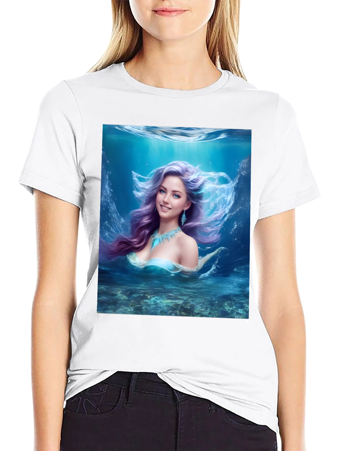 Mermaid Graphic Tee - Fantasy Underwater Design