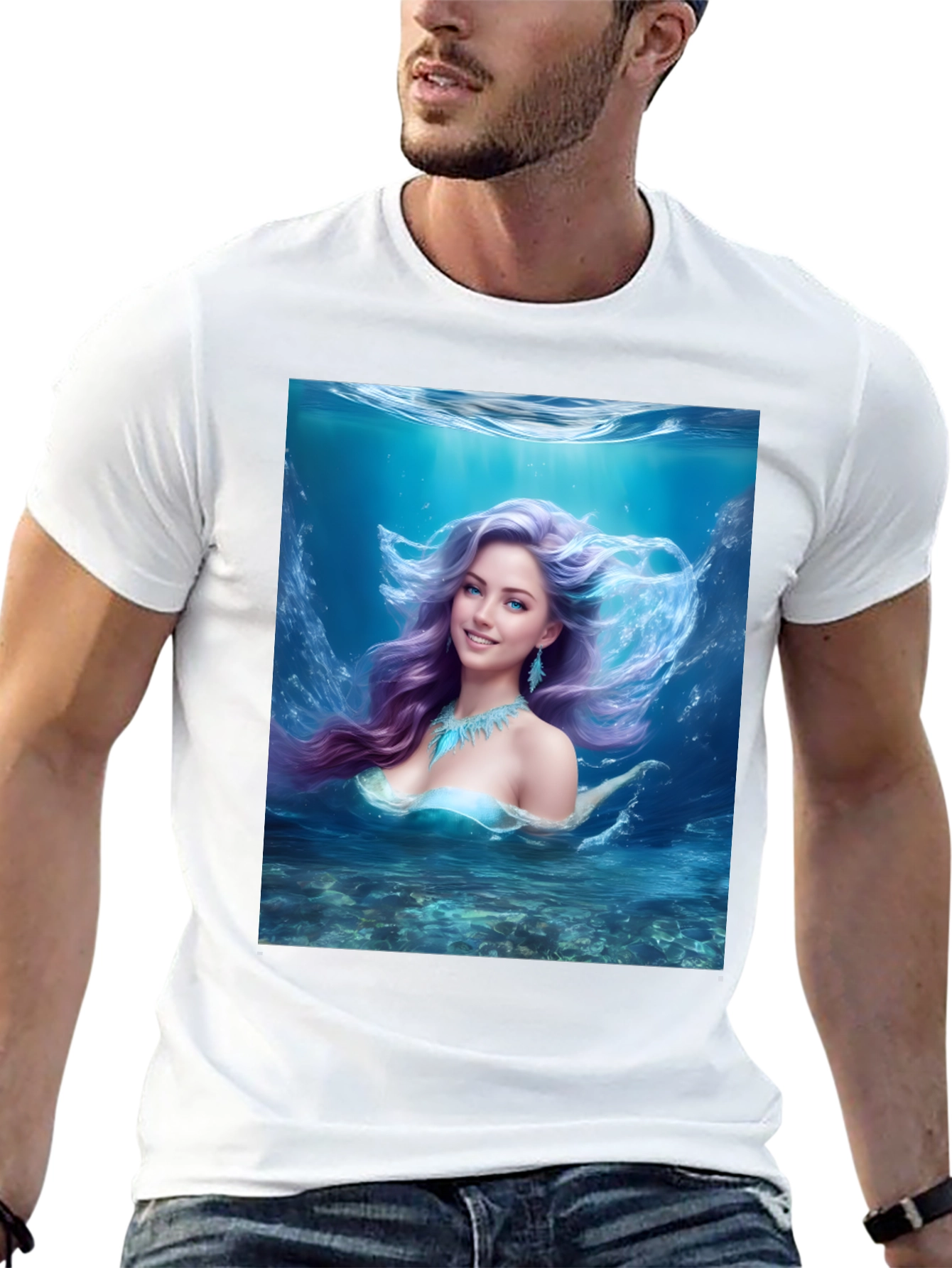 Mermaid Graphic Tee - Fantasy Underwater Design