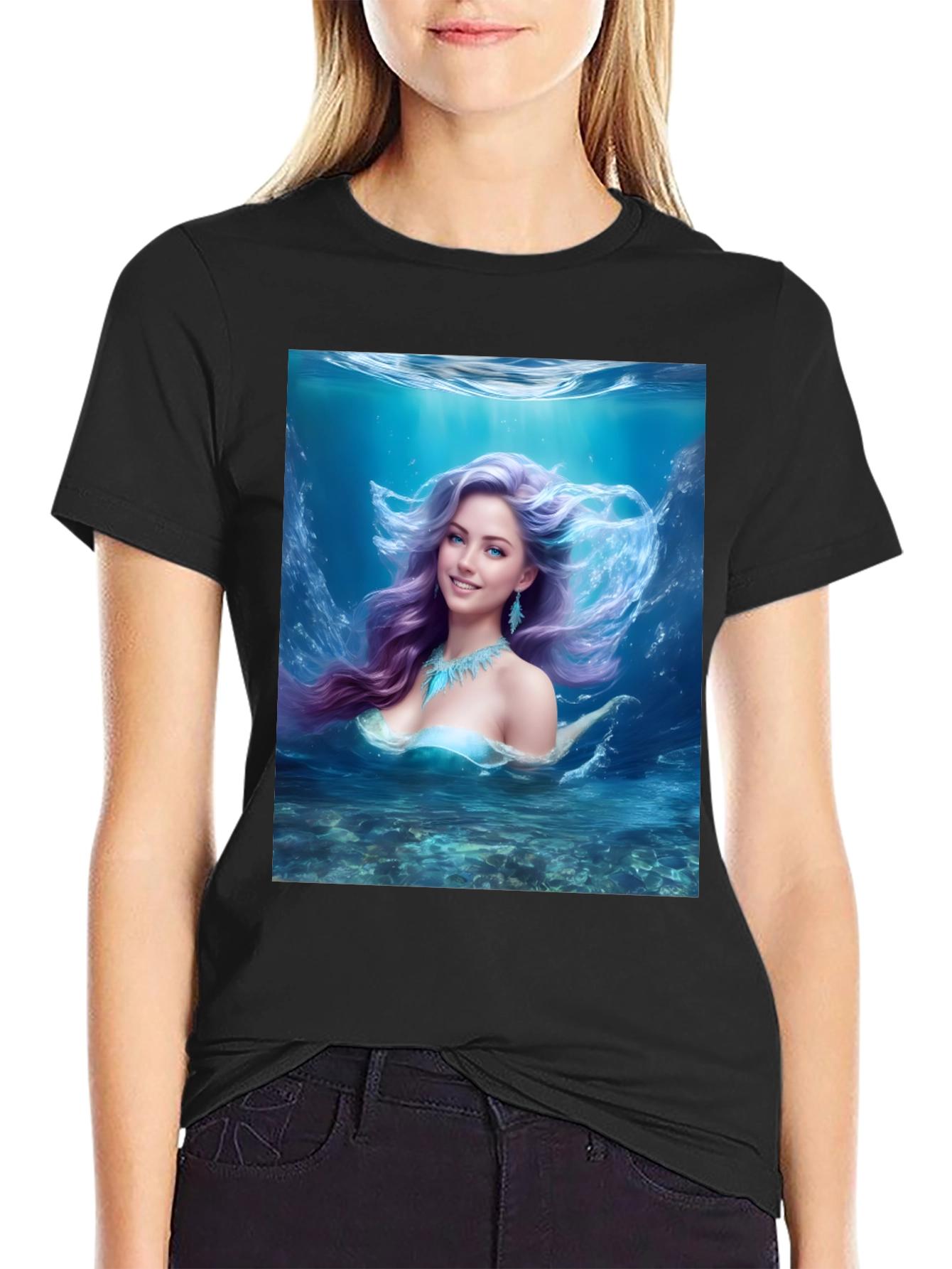 Mermaid Graphic Tee - Fantasy Underwater Design