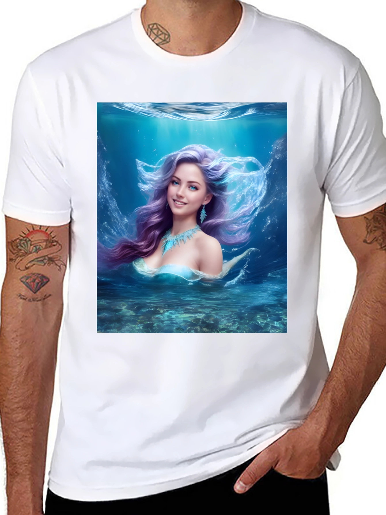 Mermaid Graphic Tee - Fantasy Underwater Design