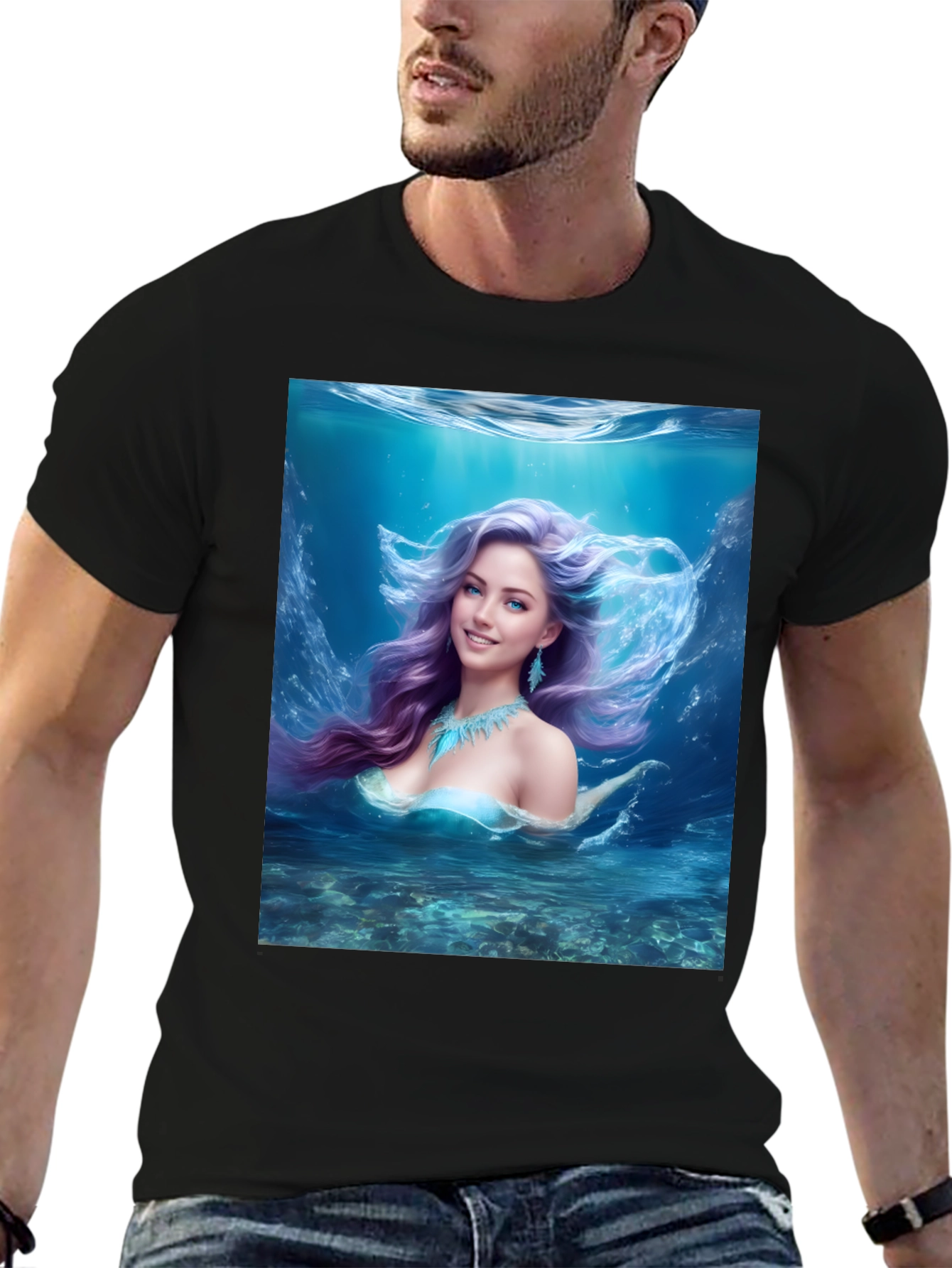 Mermaid Graphic Tee - Fantasy Underwater Design