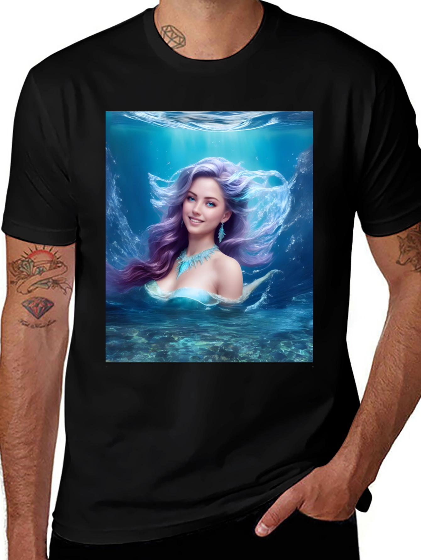 Mermaid Graphic Tee - Fantasy Underwater Design