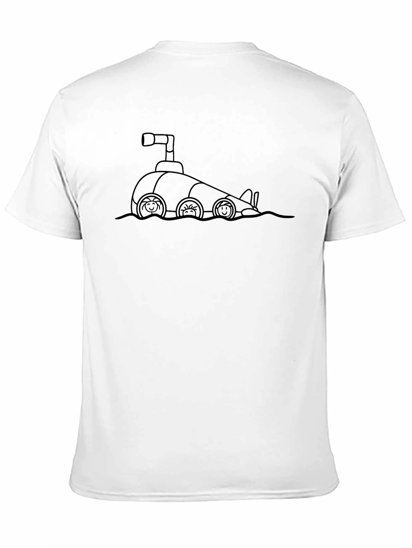 Funny Submarine T-Shirt - Black Cotton Crew Neck Tee