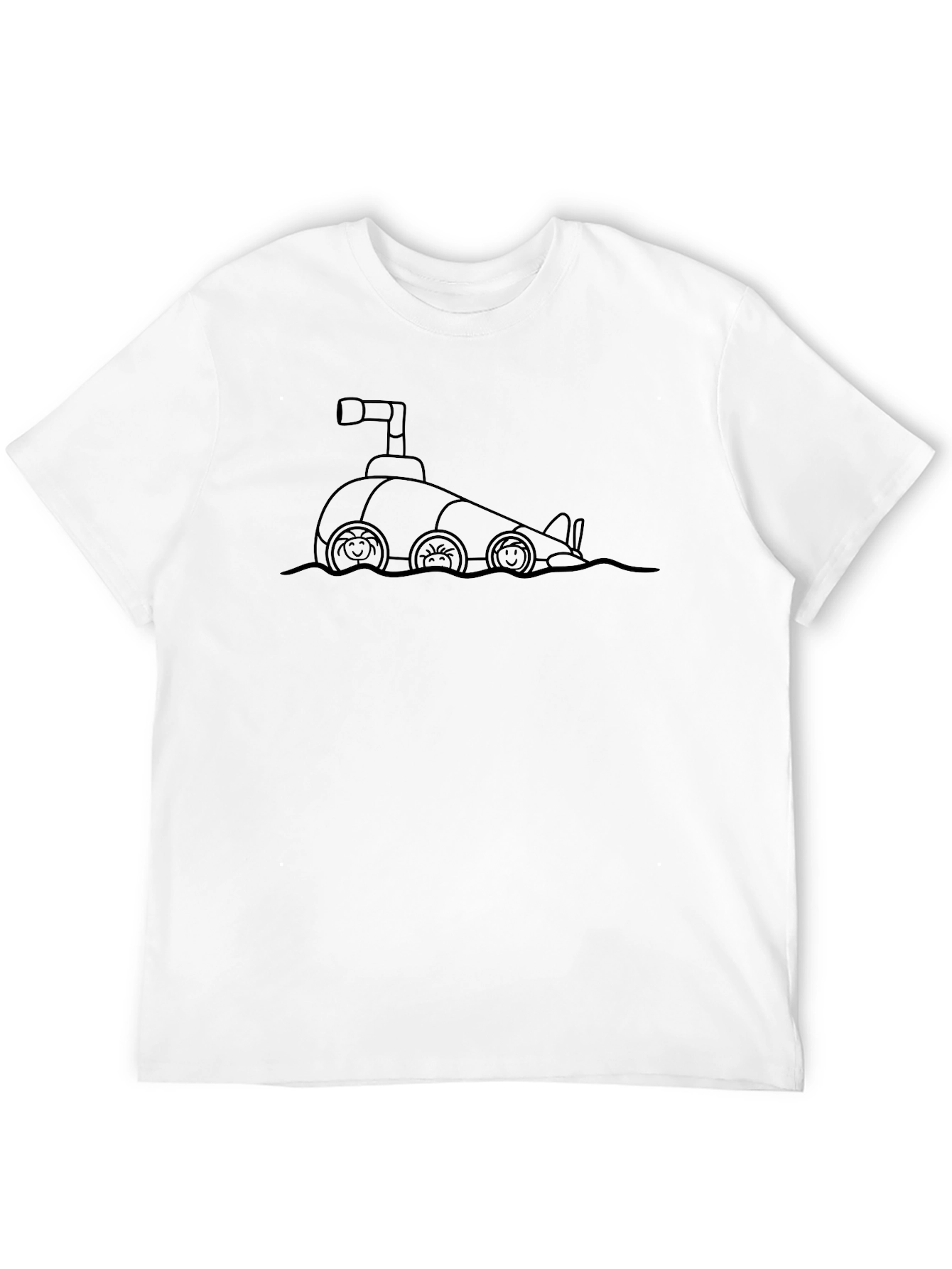 Funny Submarine T-Shirt - Black Cotton Crew Neck Tee
