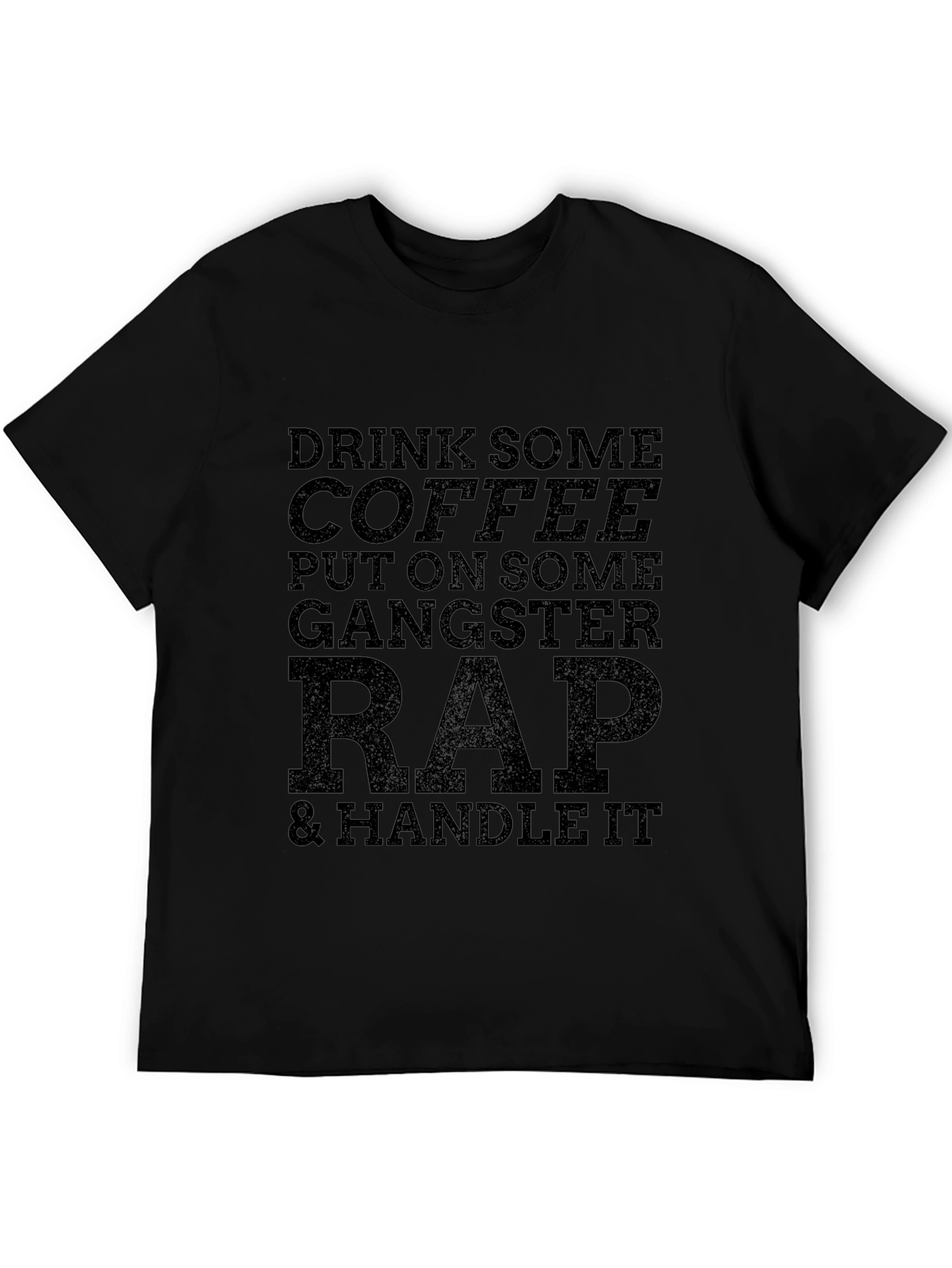 Gangster Rap & Coffee Graphic Tee - Black