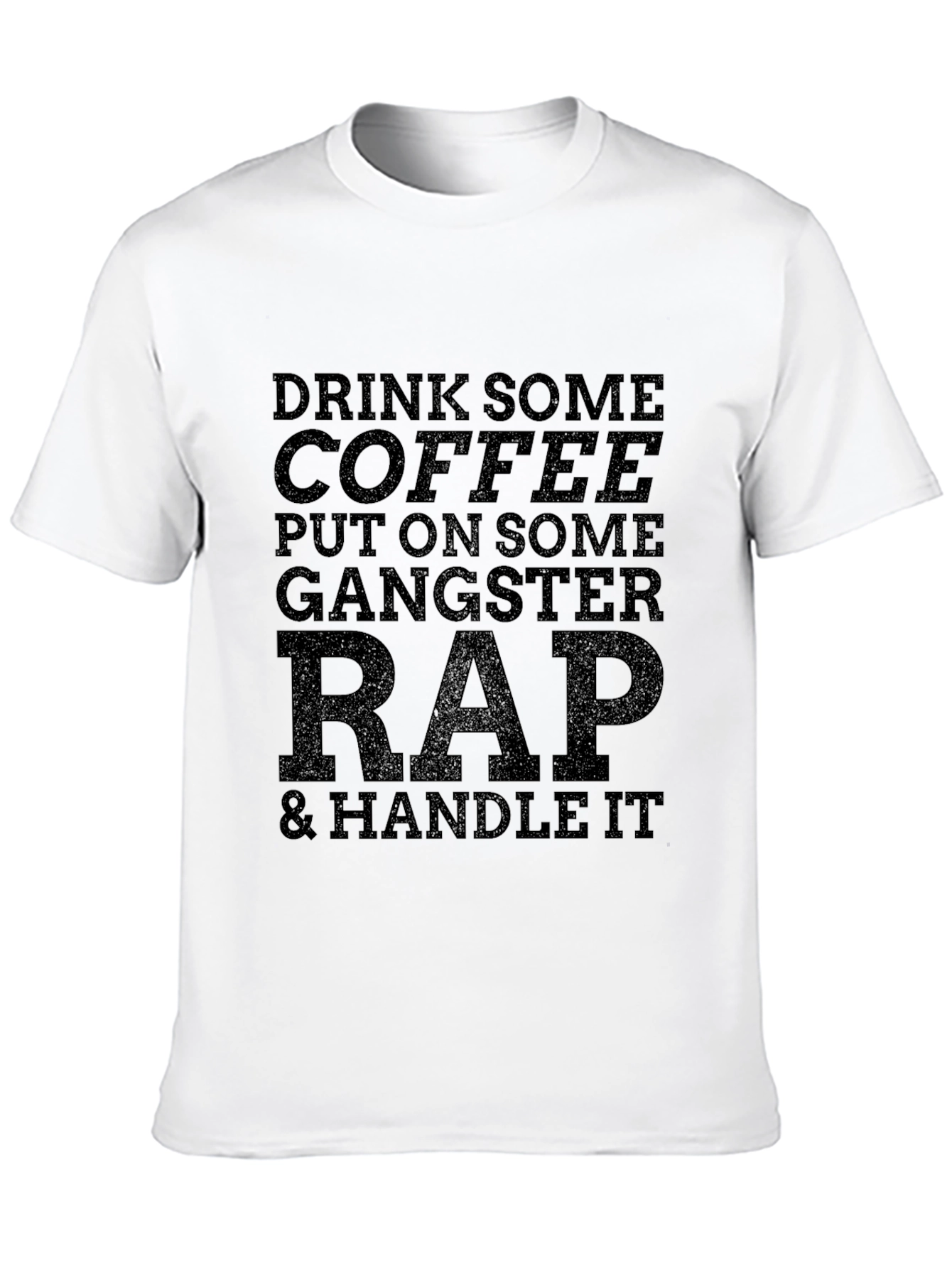 Gangster Rap & Coffee Graphic Tee - Black