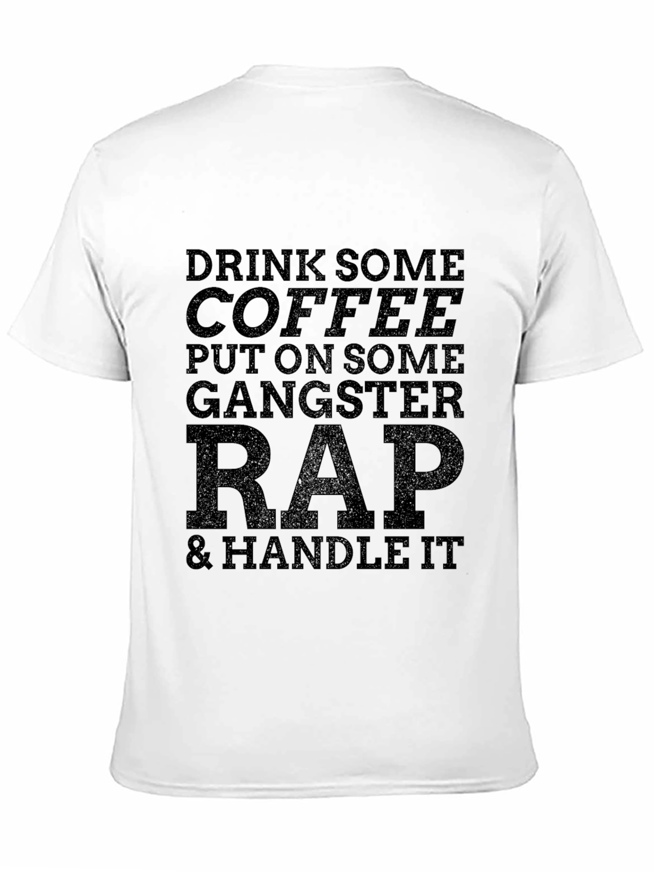 Gangster Rap & Coffee Graphic Tee - Black