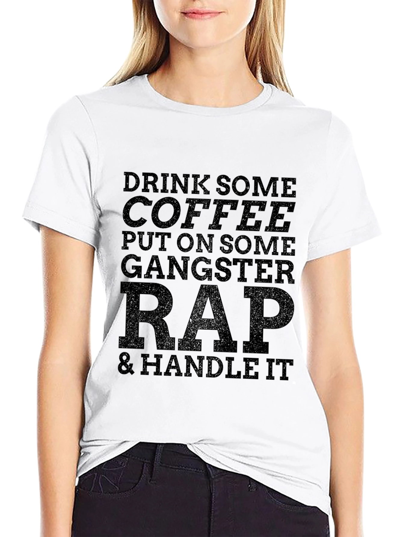 Gangster Rap & Coffee Graphic Tee - Black