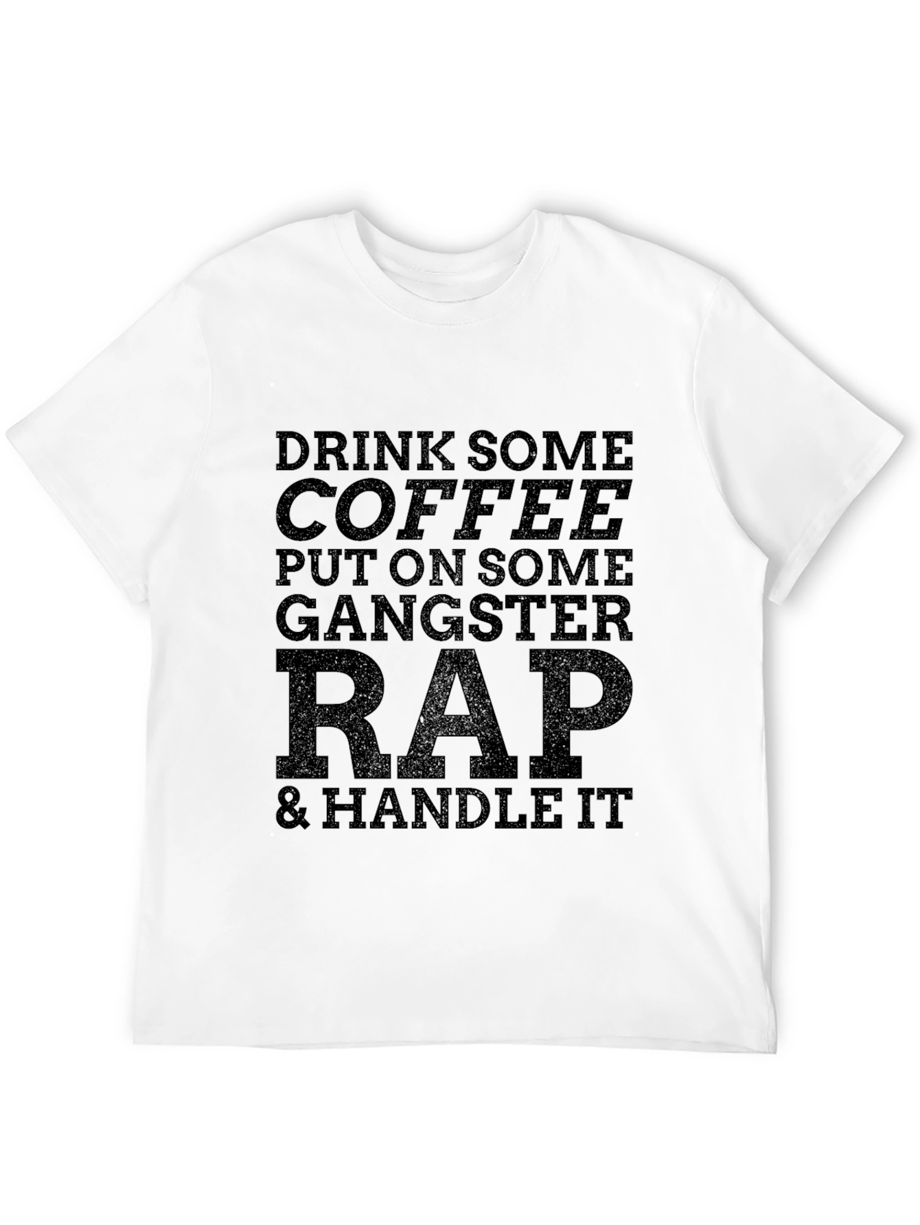 Gangster Rap & Coffee Graphic Tee - Black