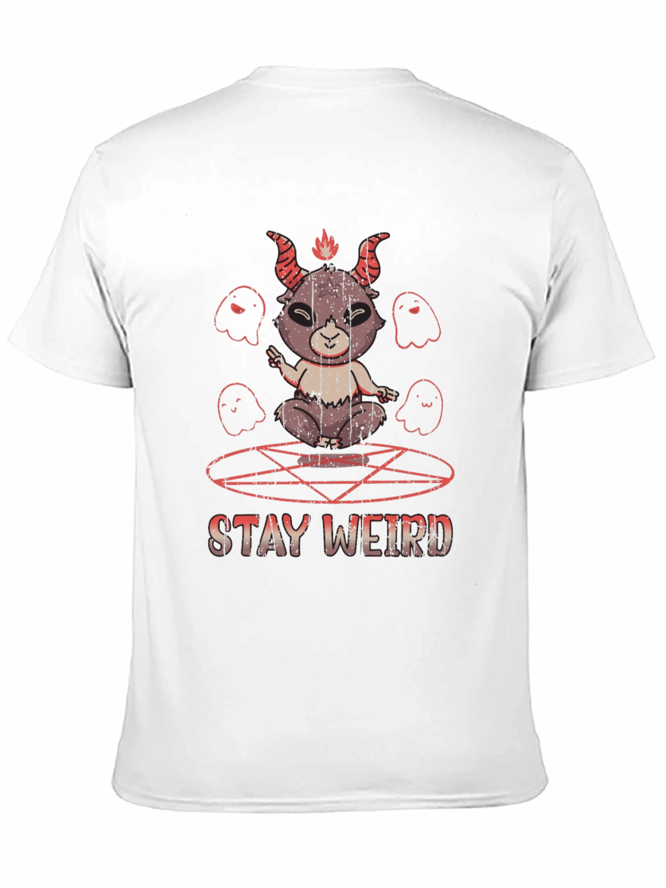 Stay Weird Graphic Tee - Baphomet Design