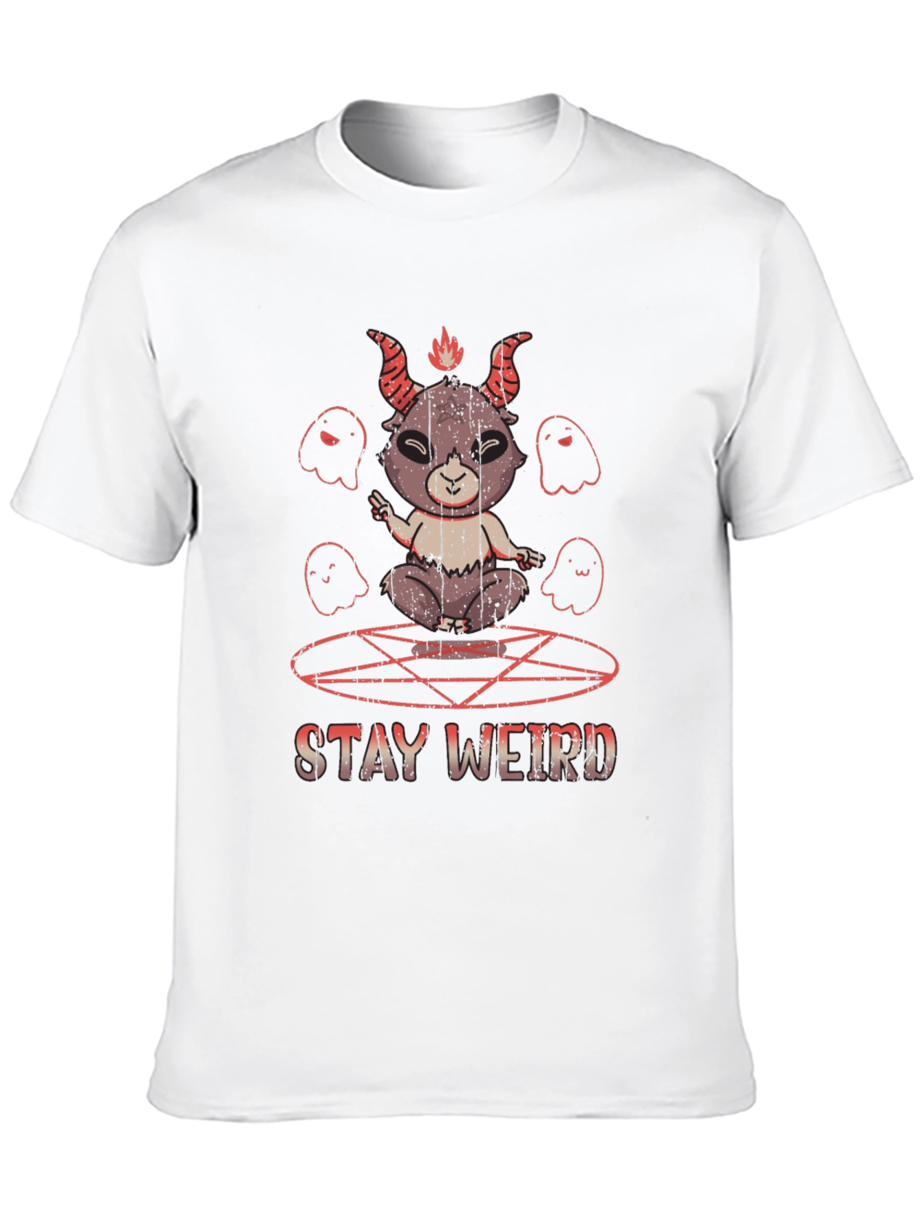 Stay Weird Graphic Tee - Baphomet Design