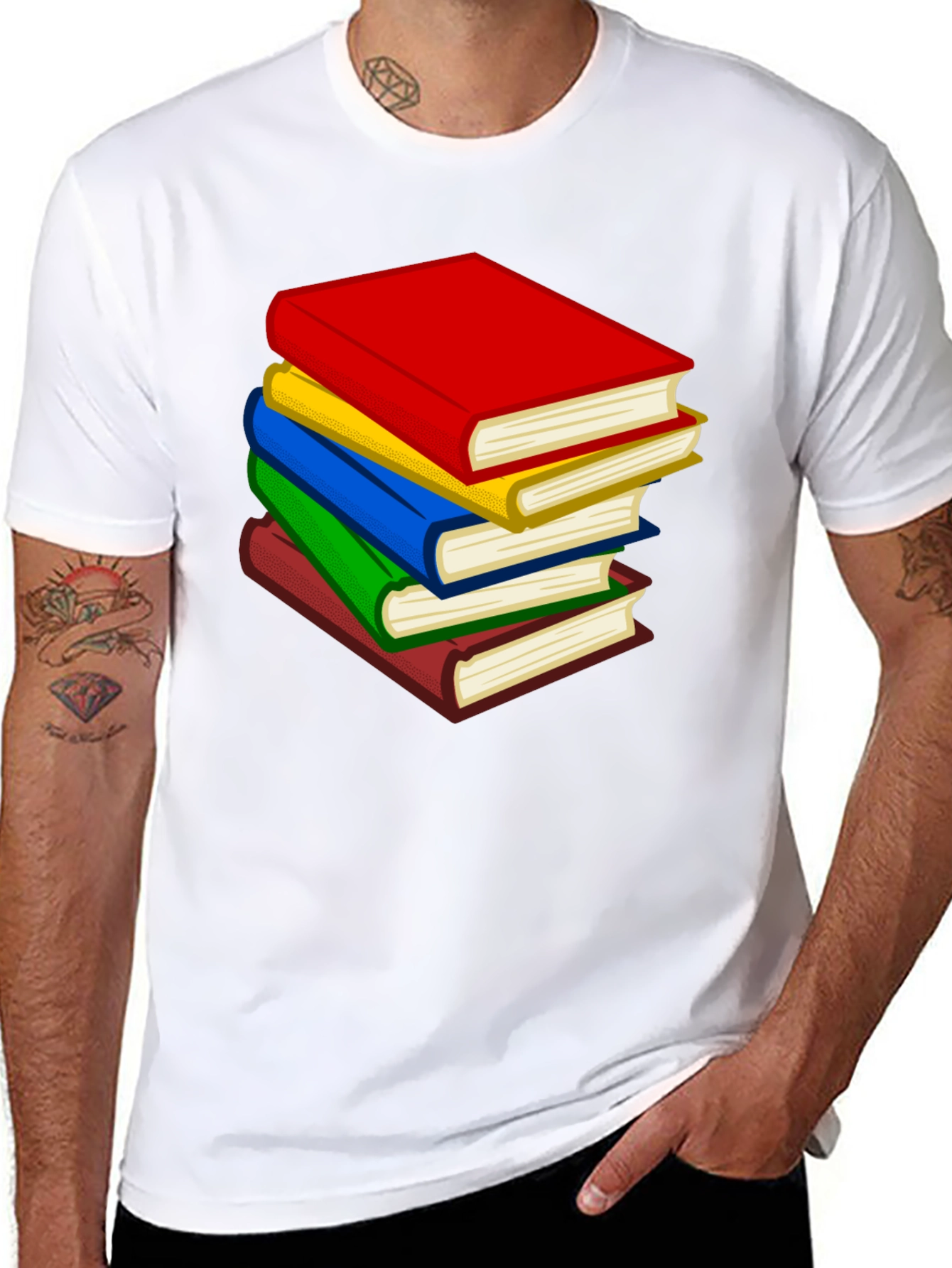 Stacked Books Graphic Tee - Readers Delight!