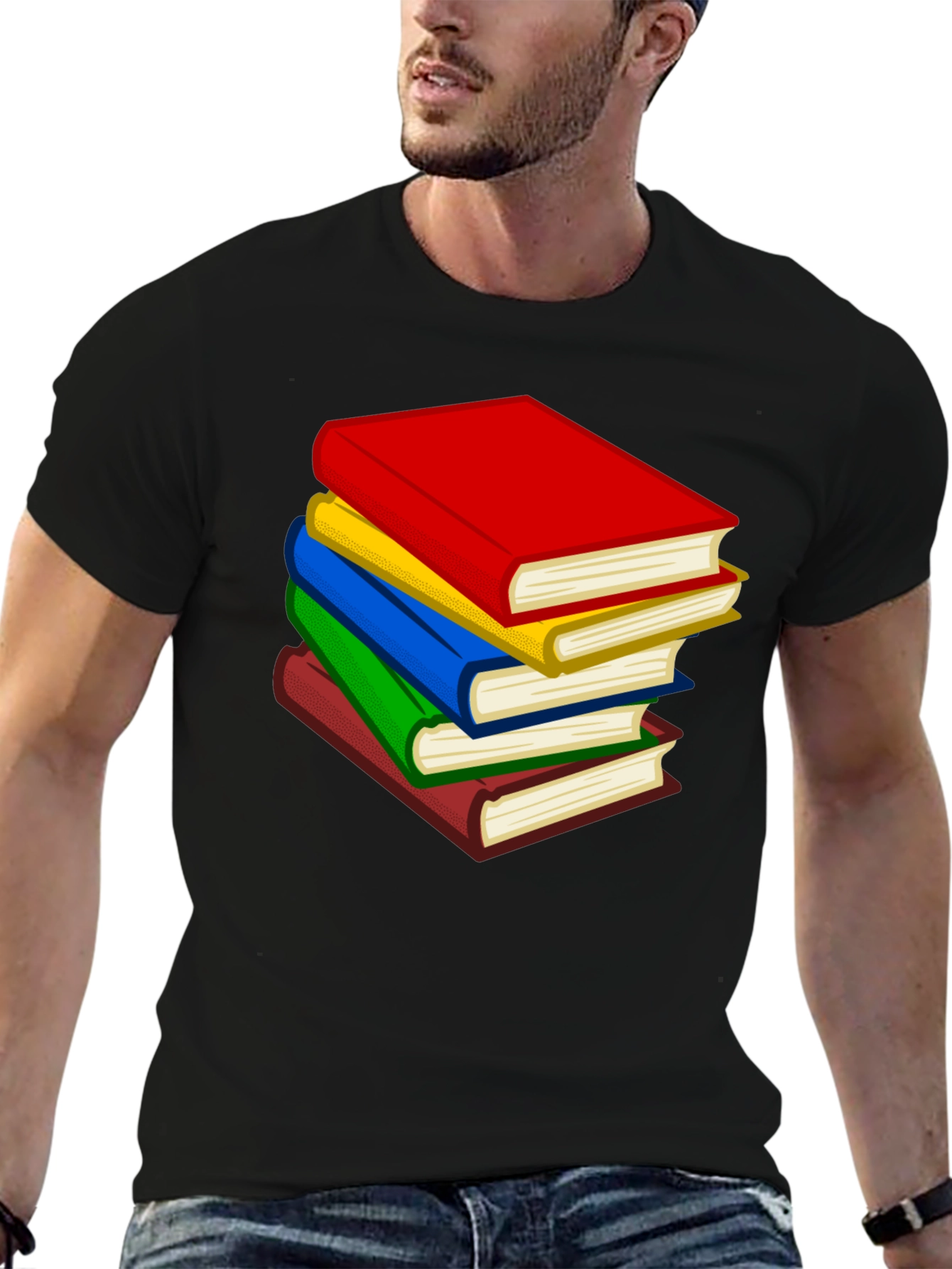 Stacked Books Graphic Tee - Readers Delight!