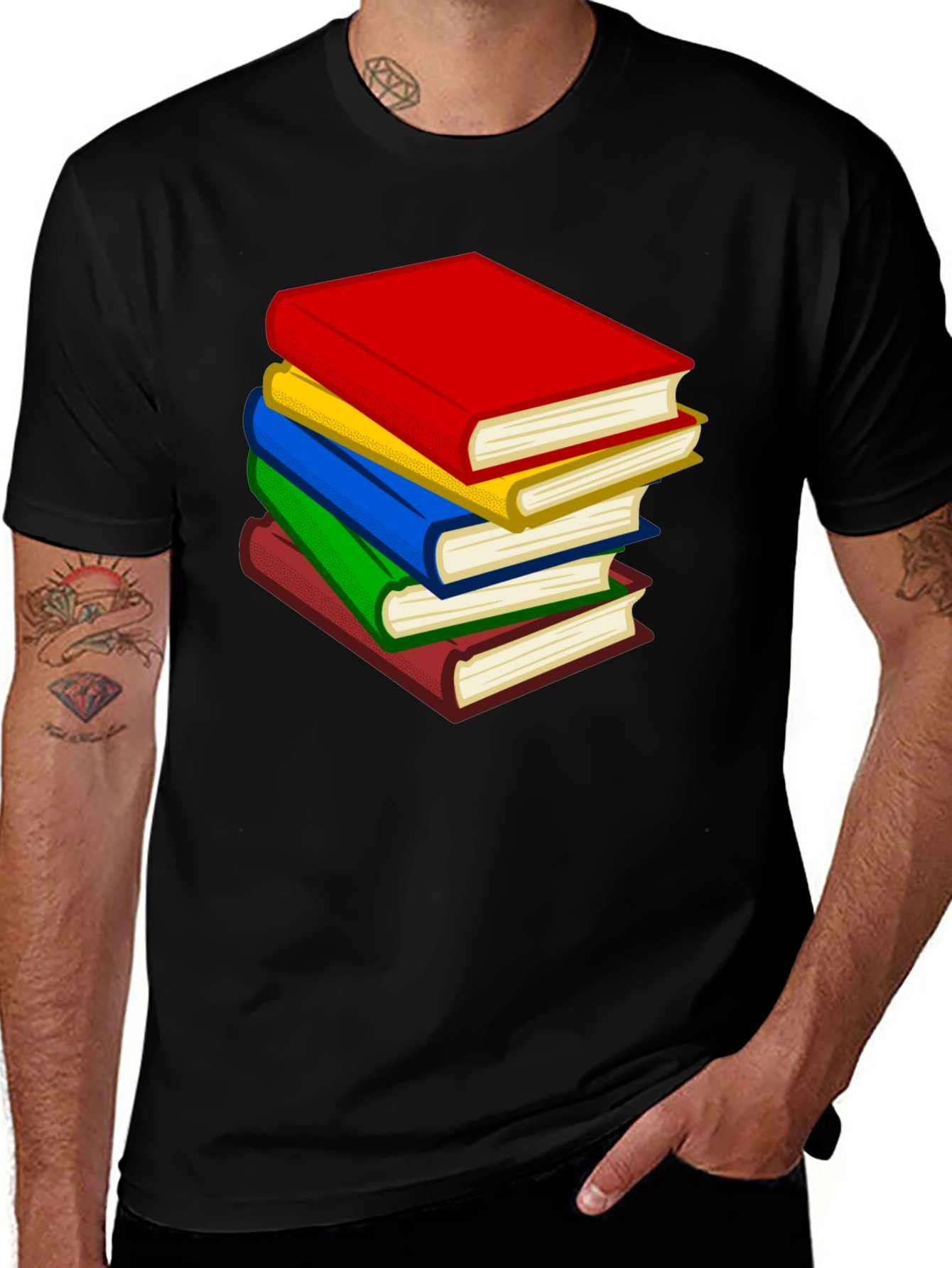 Stacked Books Graphic Tee - Readers Delight!