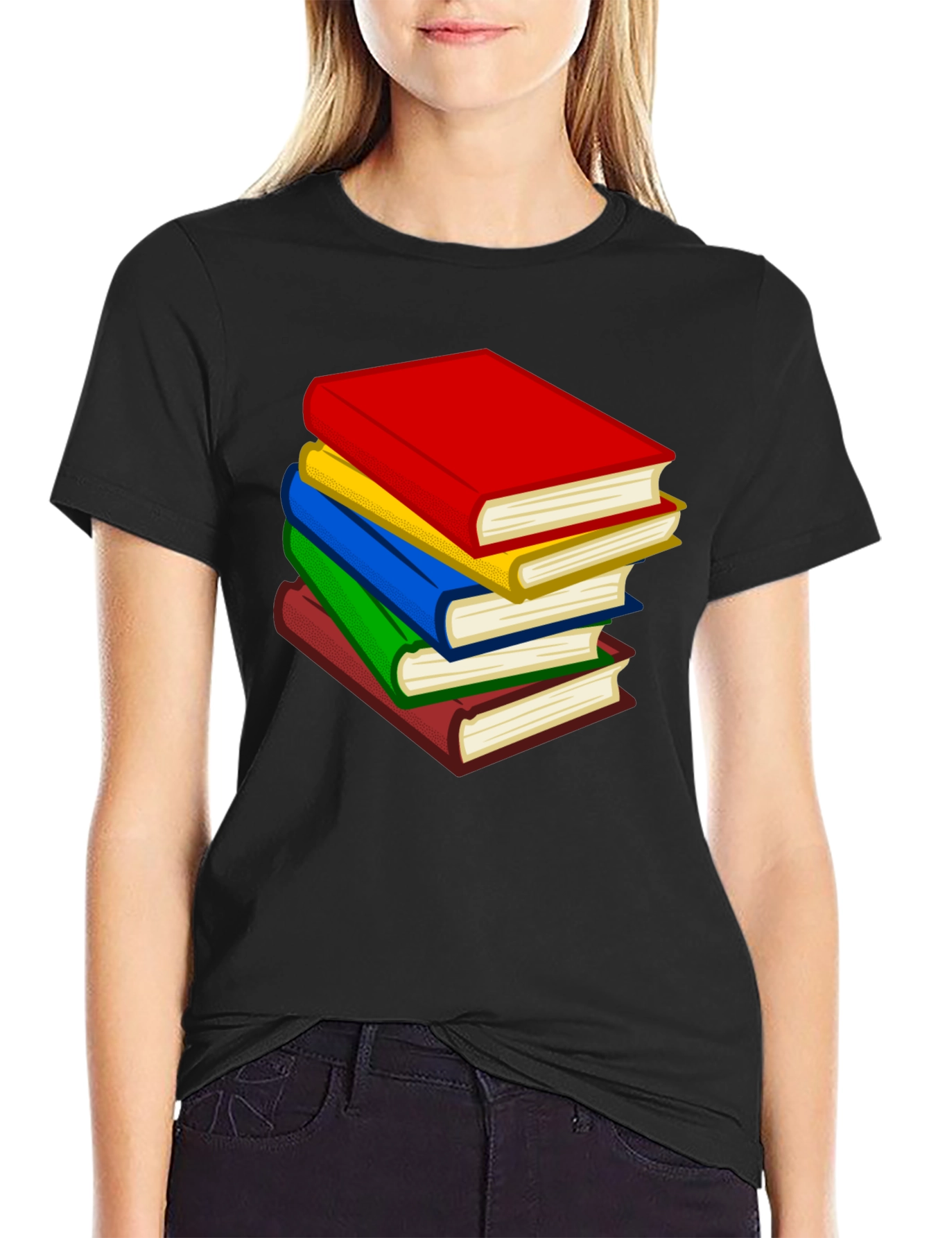 Stacked Books Graphic Tee - Readers Delight!