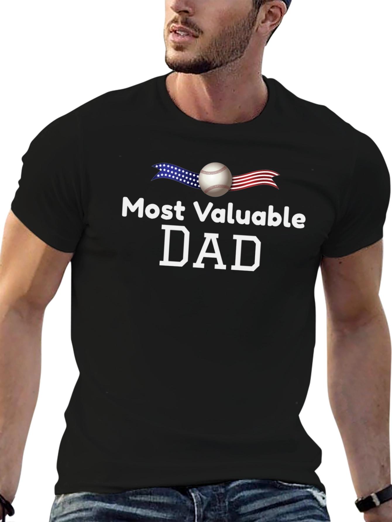 Most Valuable Dad Baseball T-Shirt