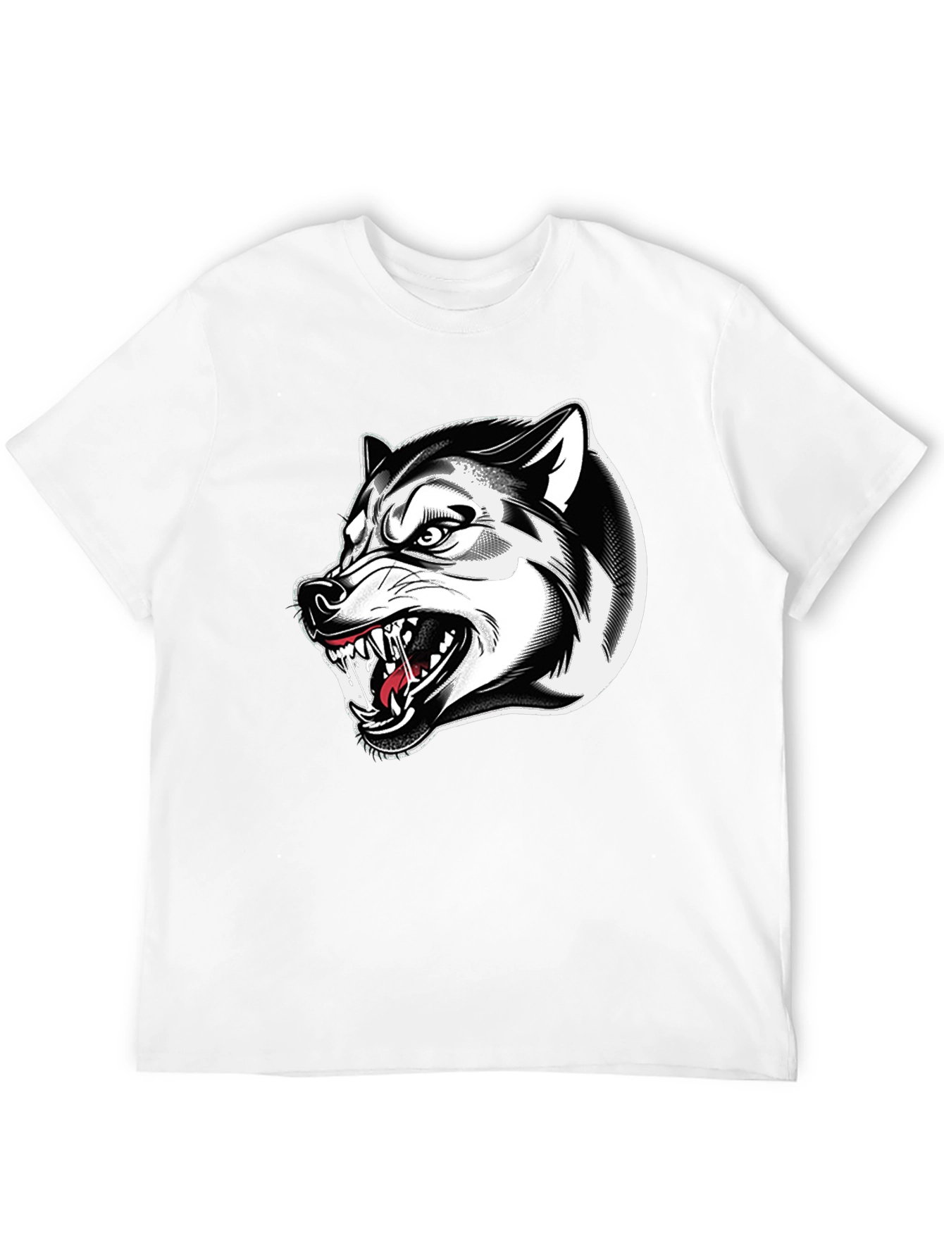 Mens Black Wolf Graphic Tee