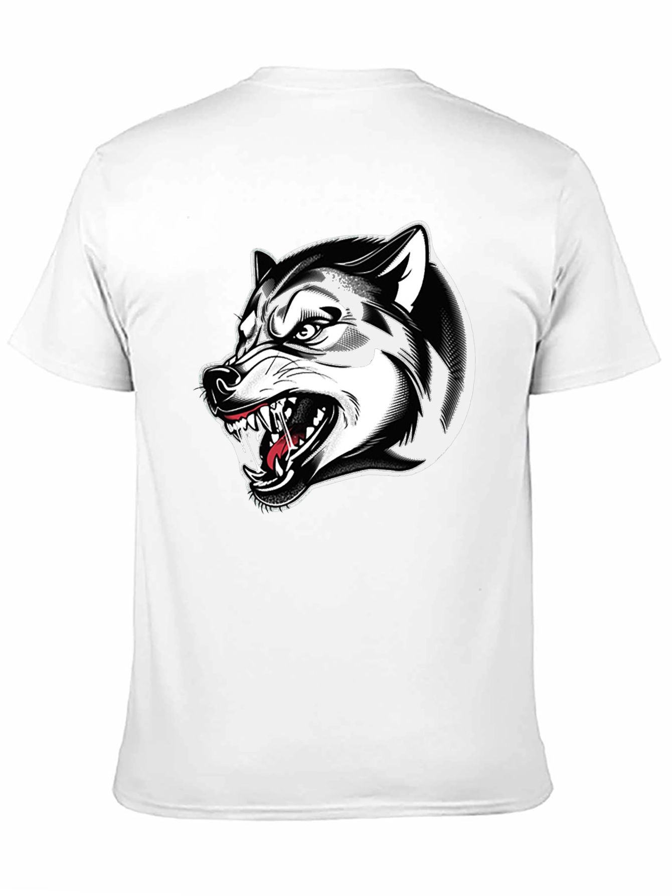 Mens Black Wolf Graphic Tee