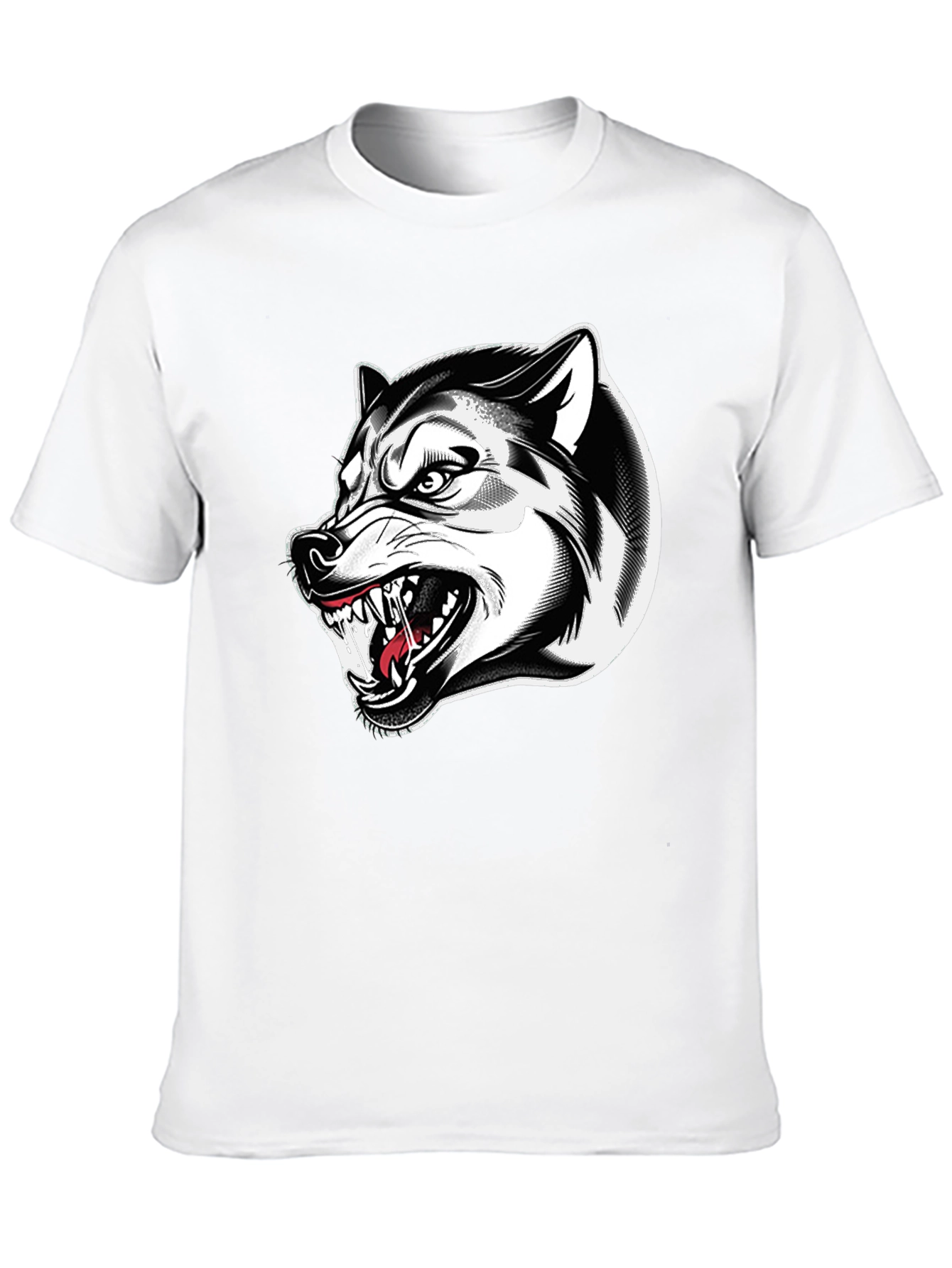 Mens Black Wolf Graphic Tee