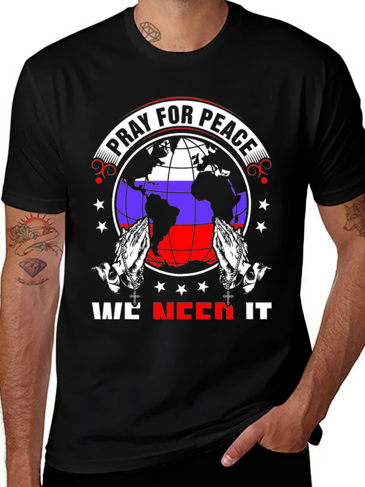 Pray for Peace T-Shirt - World Globe Design