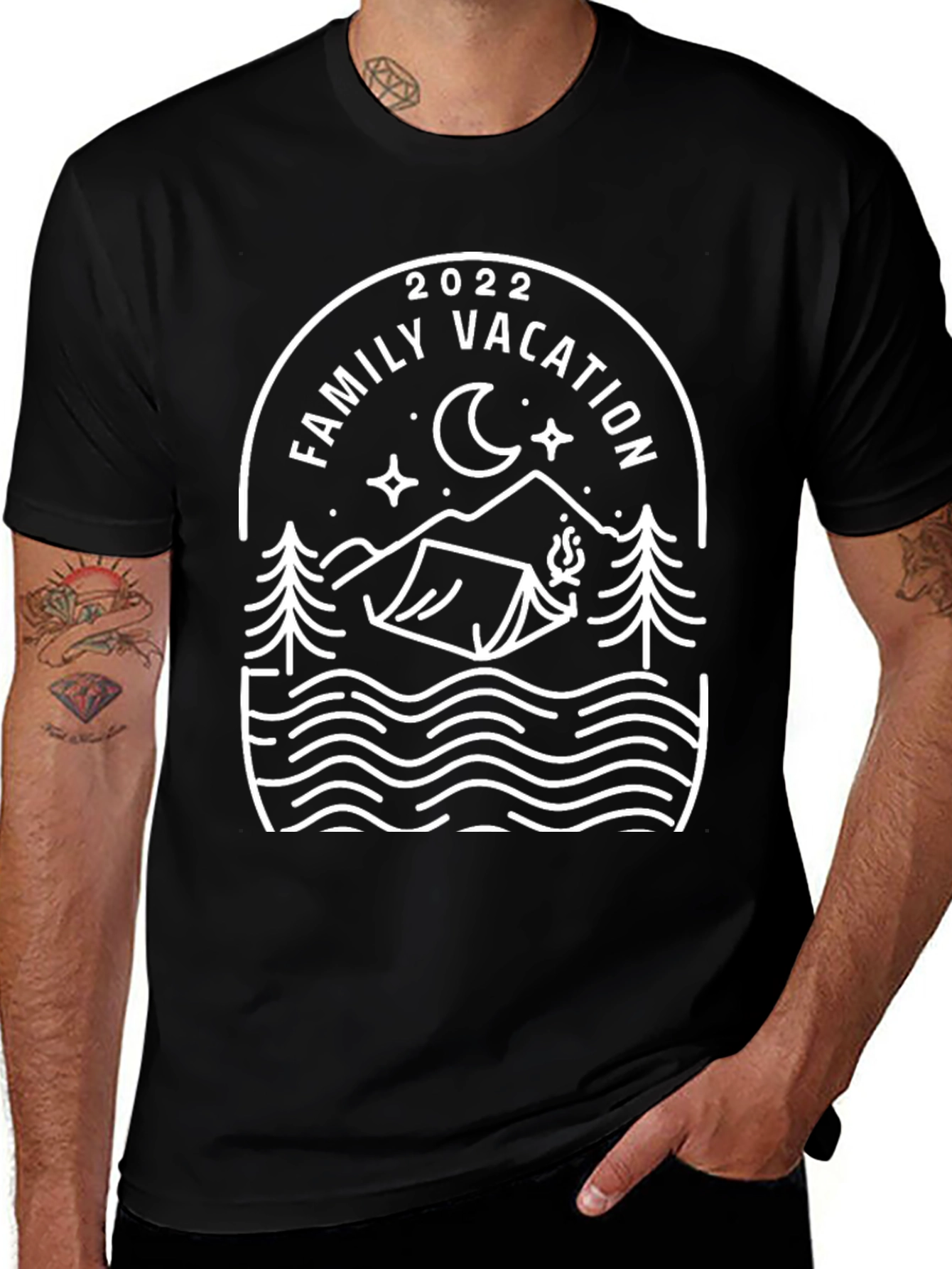 Family Vacation 2022 Black T-Shirt
