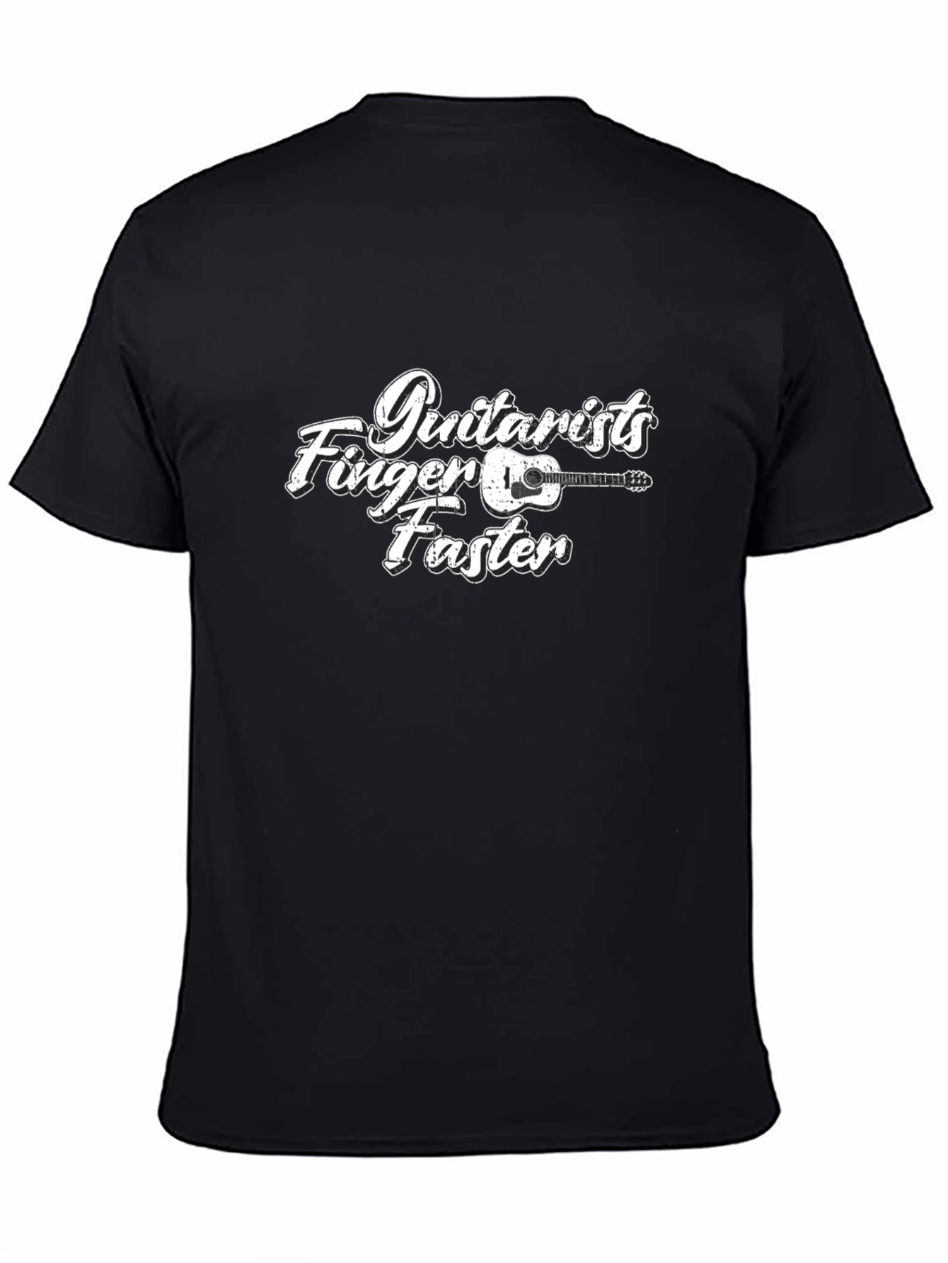 Guitarist Fingers Faster Black Graphic Tee