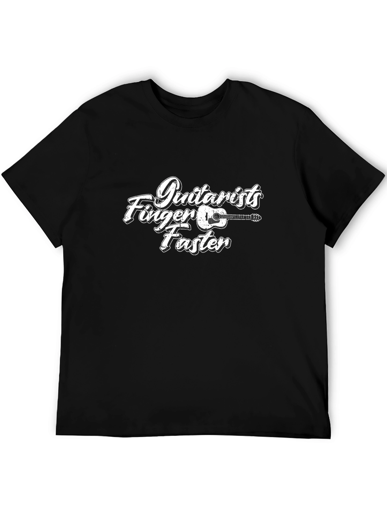 Guitarist Fingers Faster Black Graphic Tee