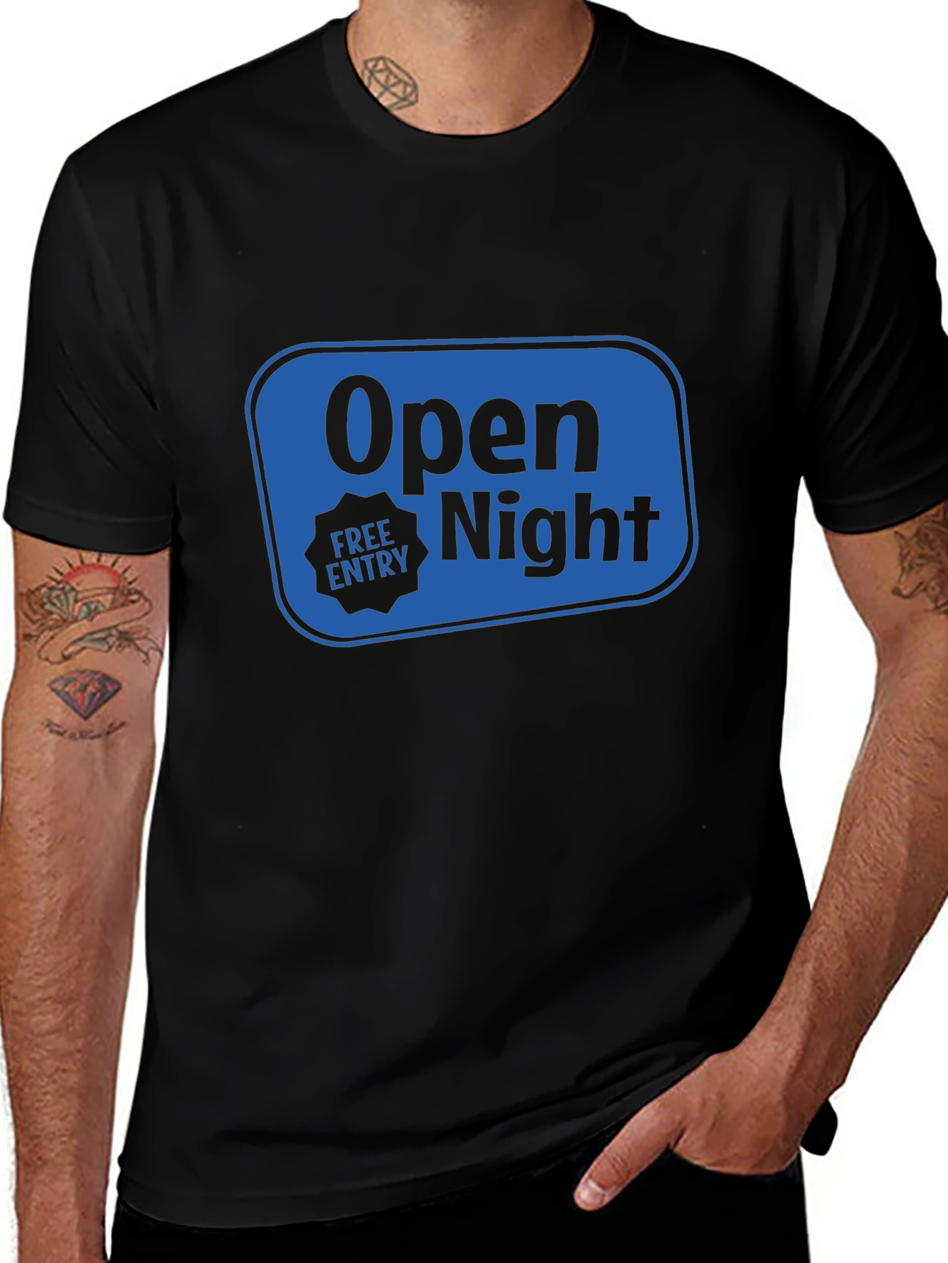 Open Night Free Entry Black T-Shirt