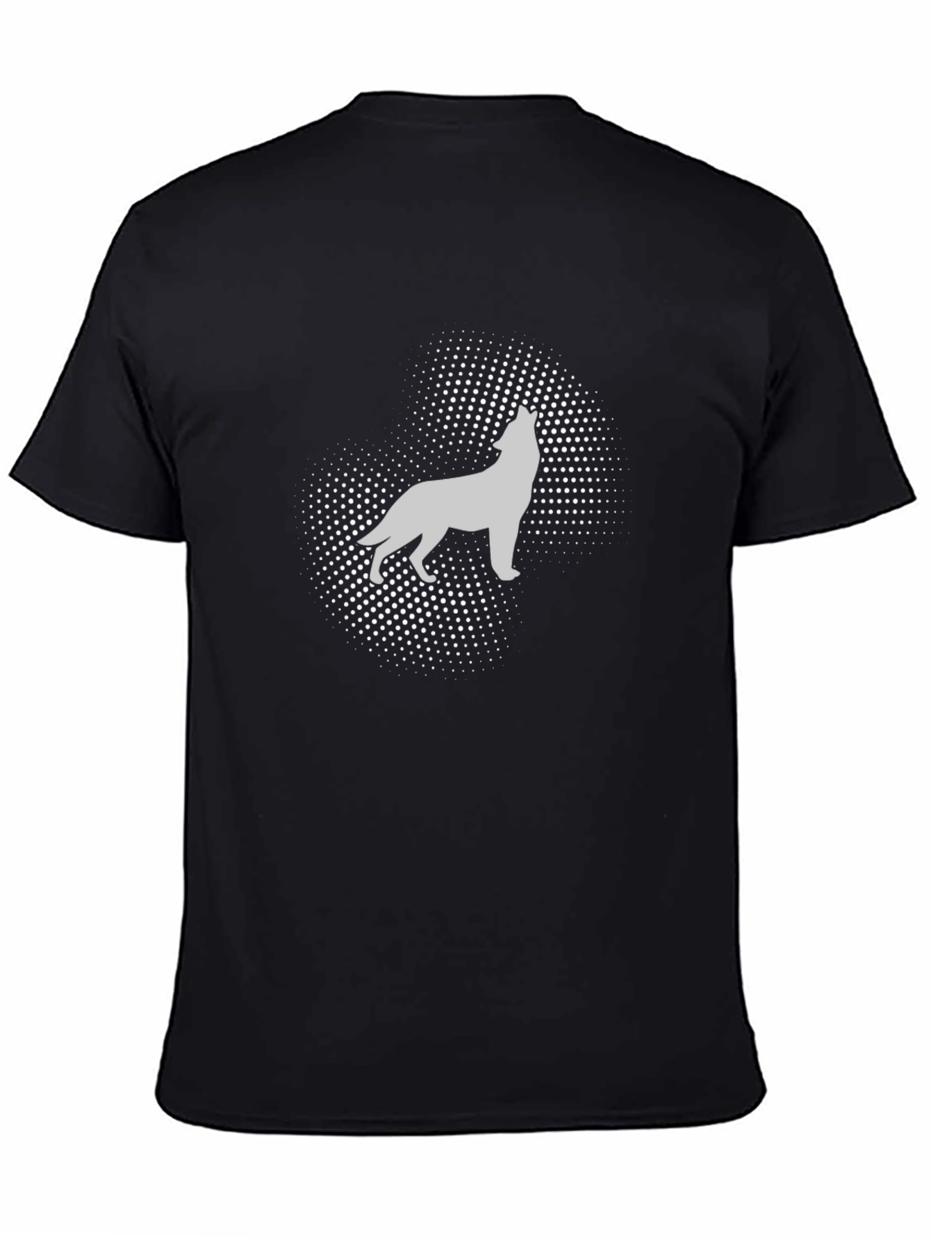 Wolf Silhouette Graphic Tee - Black Cotton T-Shirt
