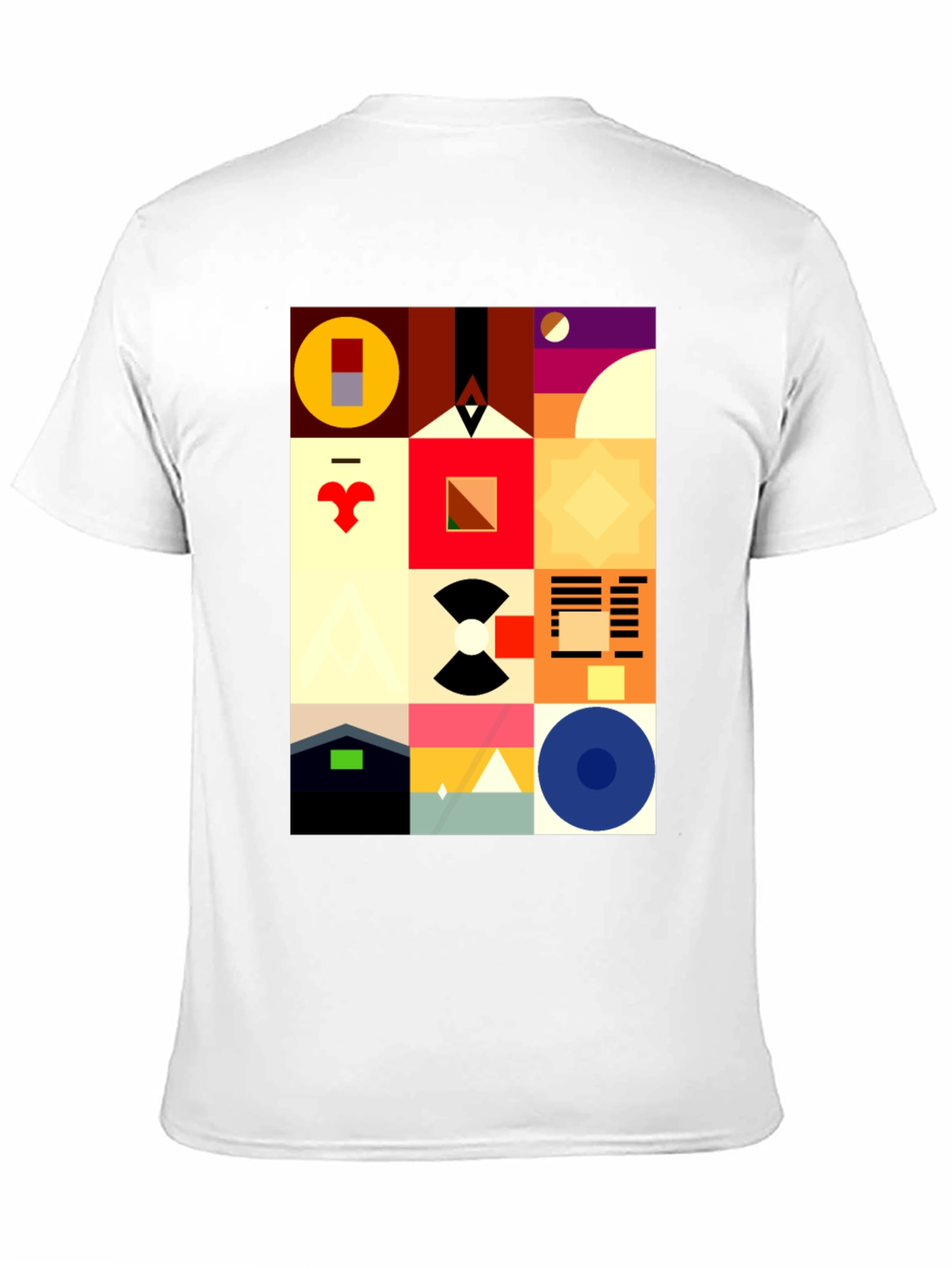 Abstract Geometric Pattern Black Tee