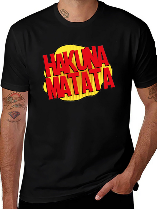 Hakuna Matata Graphic Tee - Relaxed Fit Black T-Shirt