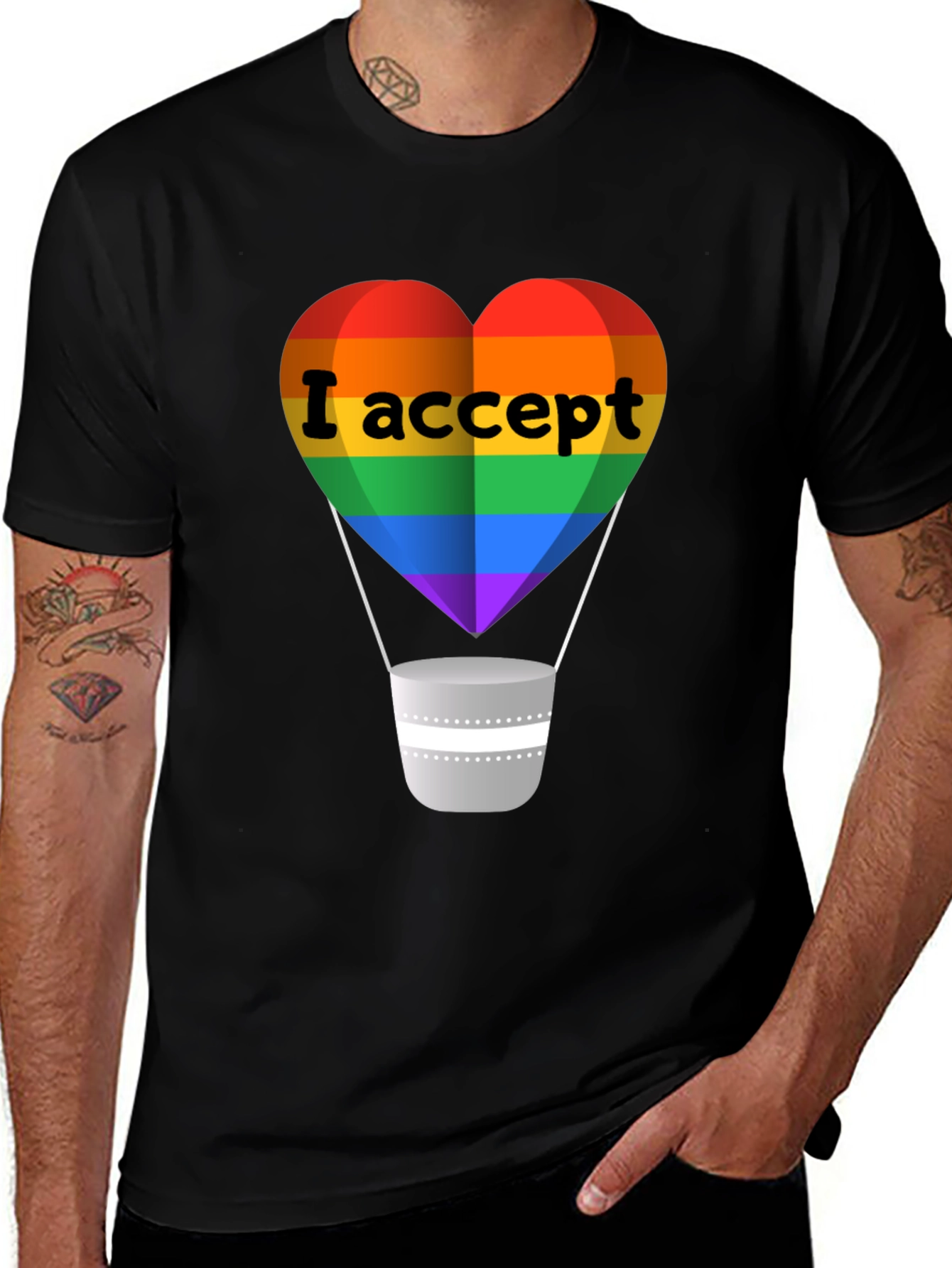I Accept LGBTQ+ Pride T-Shirt