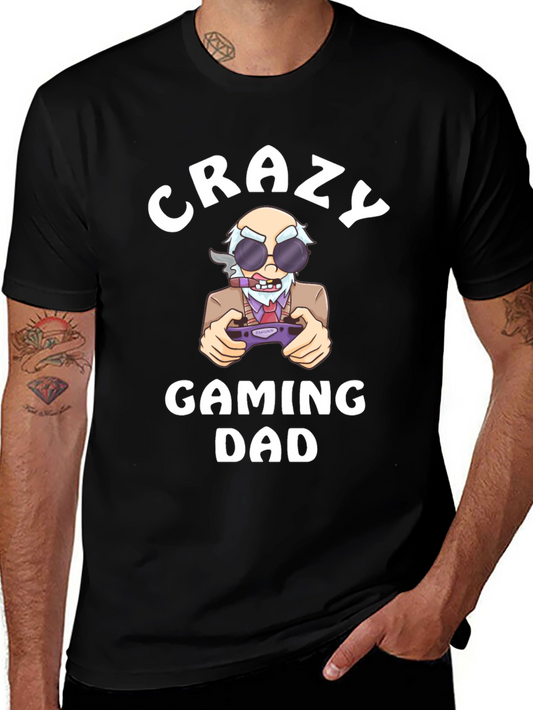Crazy Gaming Dad T-Shirt - Novelty Graphic Tee