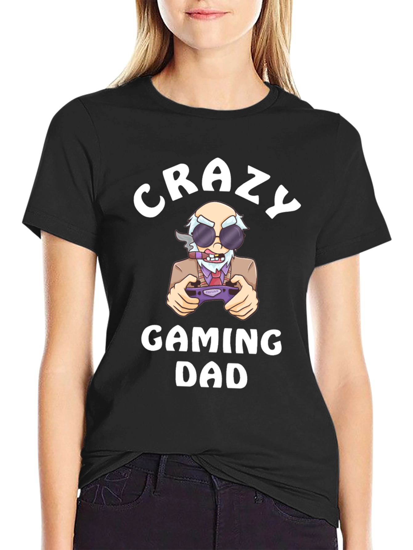 Crazy Gaming Dad T-Shirt - Novelty Graphic Tee