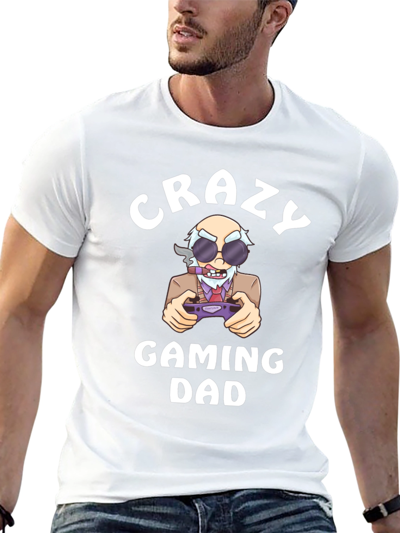 Crazy Gaming Dad T-Shirt - Novelty Graphic Tee