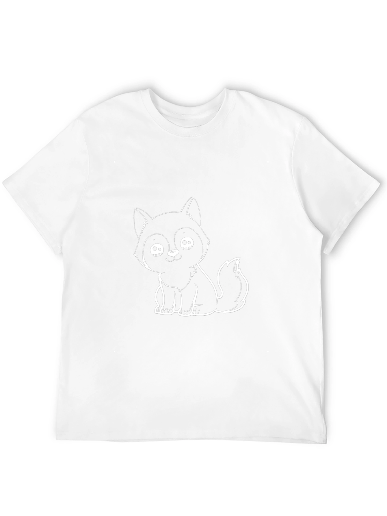 Cute Cartoon Fox Black T-Shirt