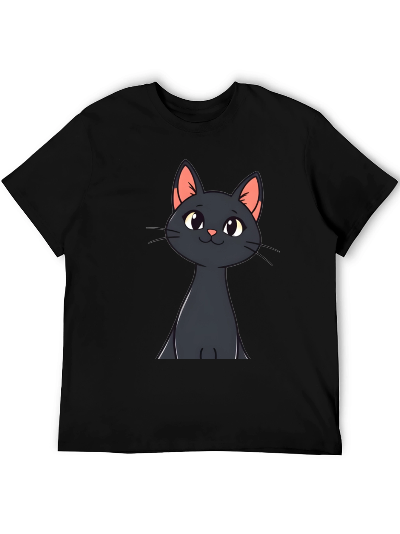 Black Cat Cartoon T-Shirt - Mens