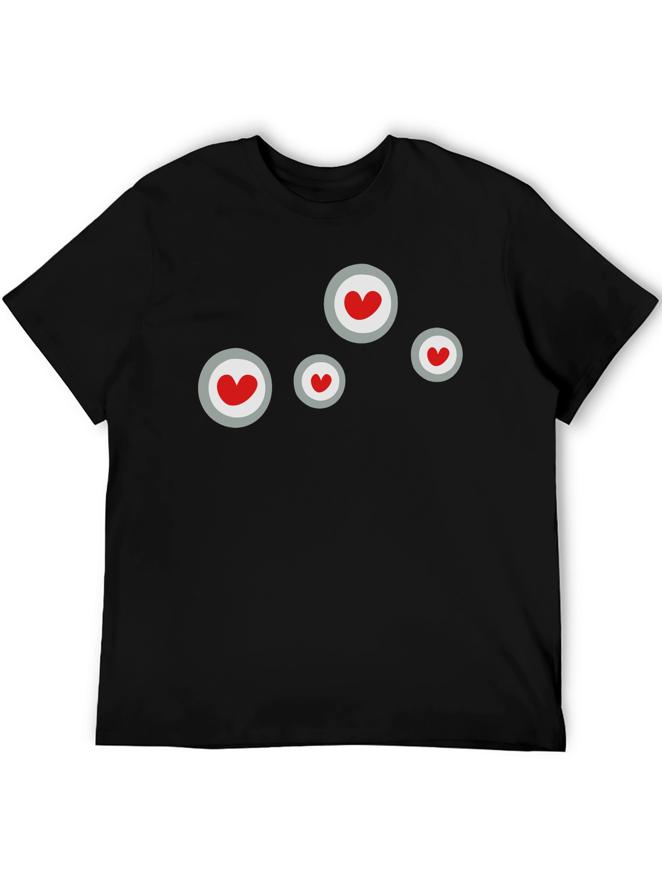 Heart Circle Graphic Black T-Shirt