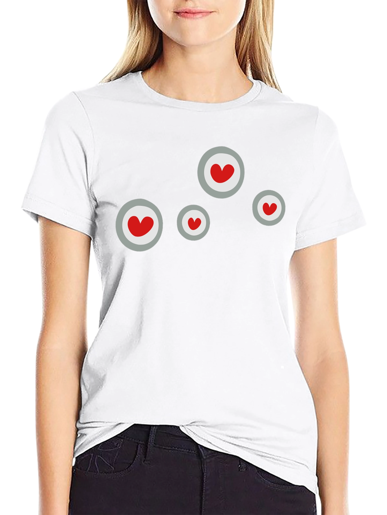 Heart Circle Graphic Black T-Shirt