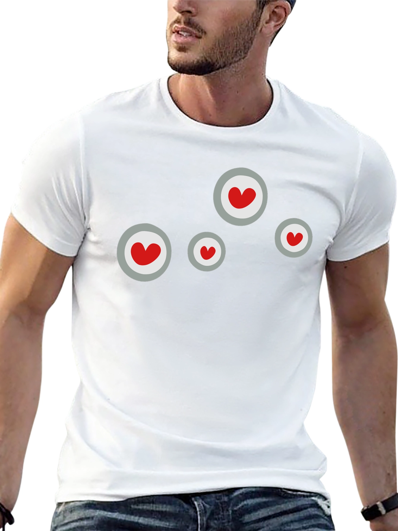 Heart Circle Graphic Black T-Shirt