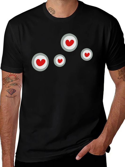 Heart Circle Graphic Black T-Shirt