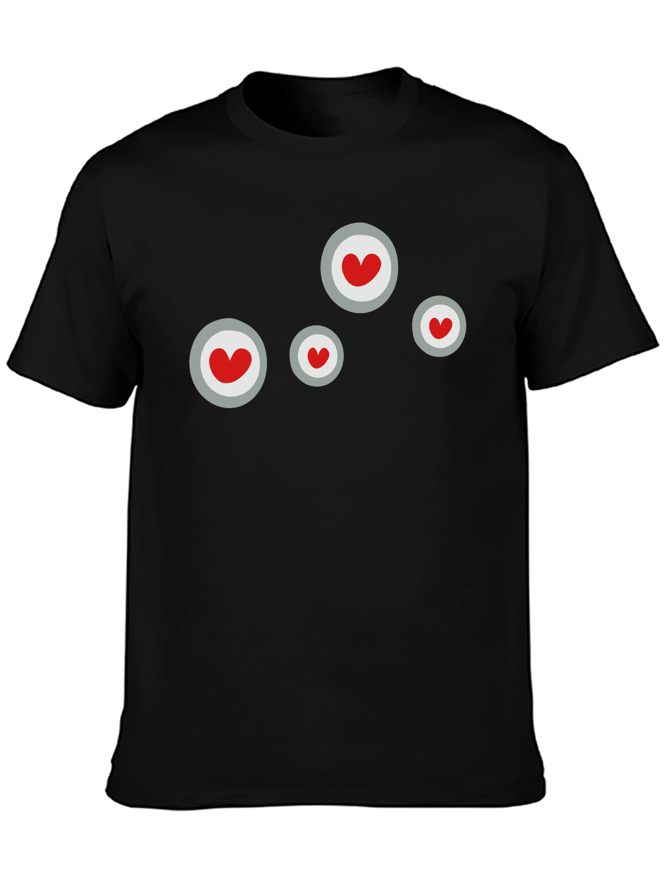 Heart Circle Graphic Black T-Shirt