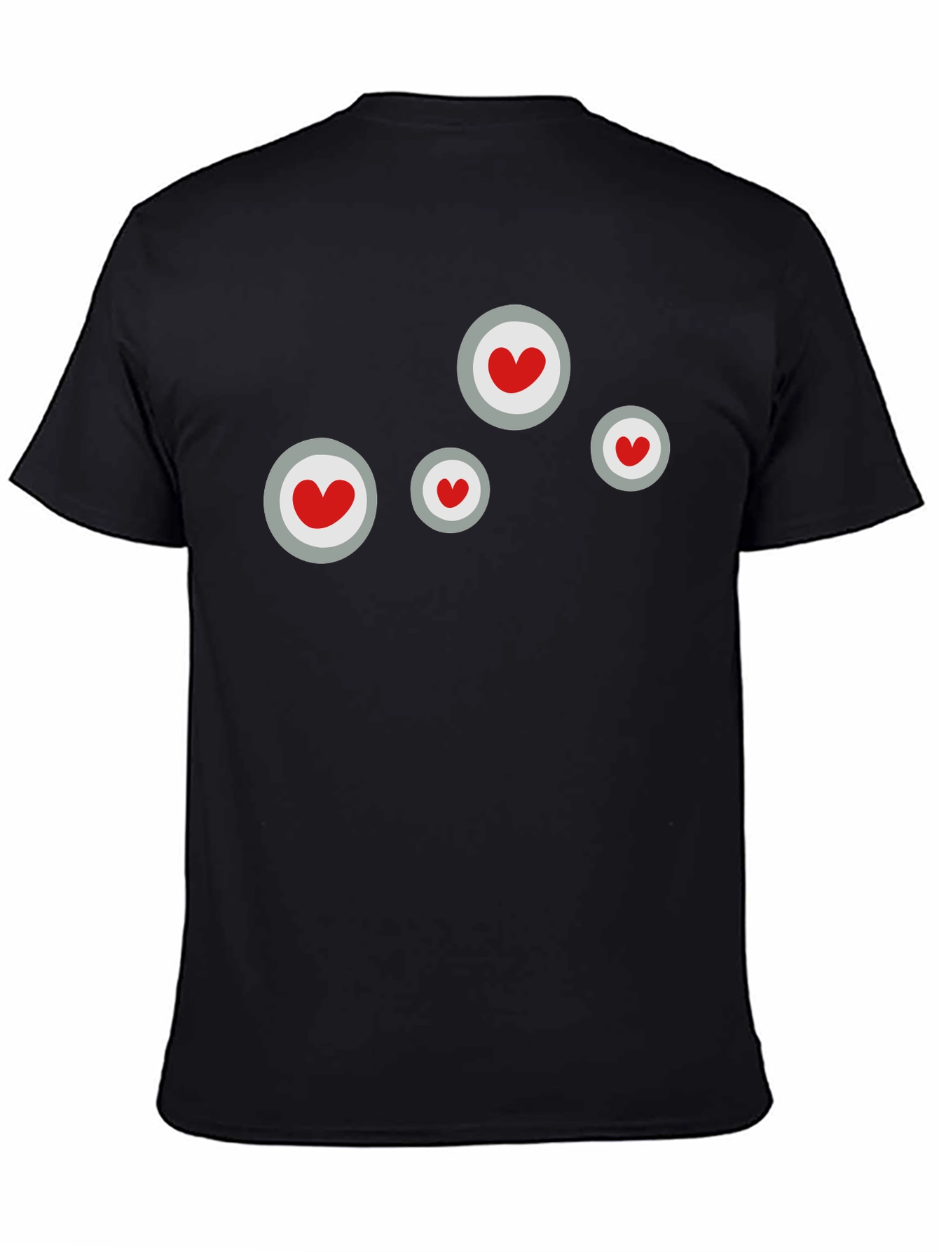 Heart Circle Graphic Black T-Shirt