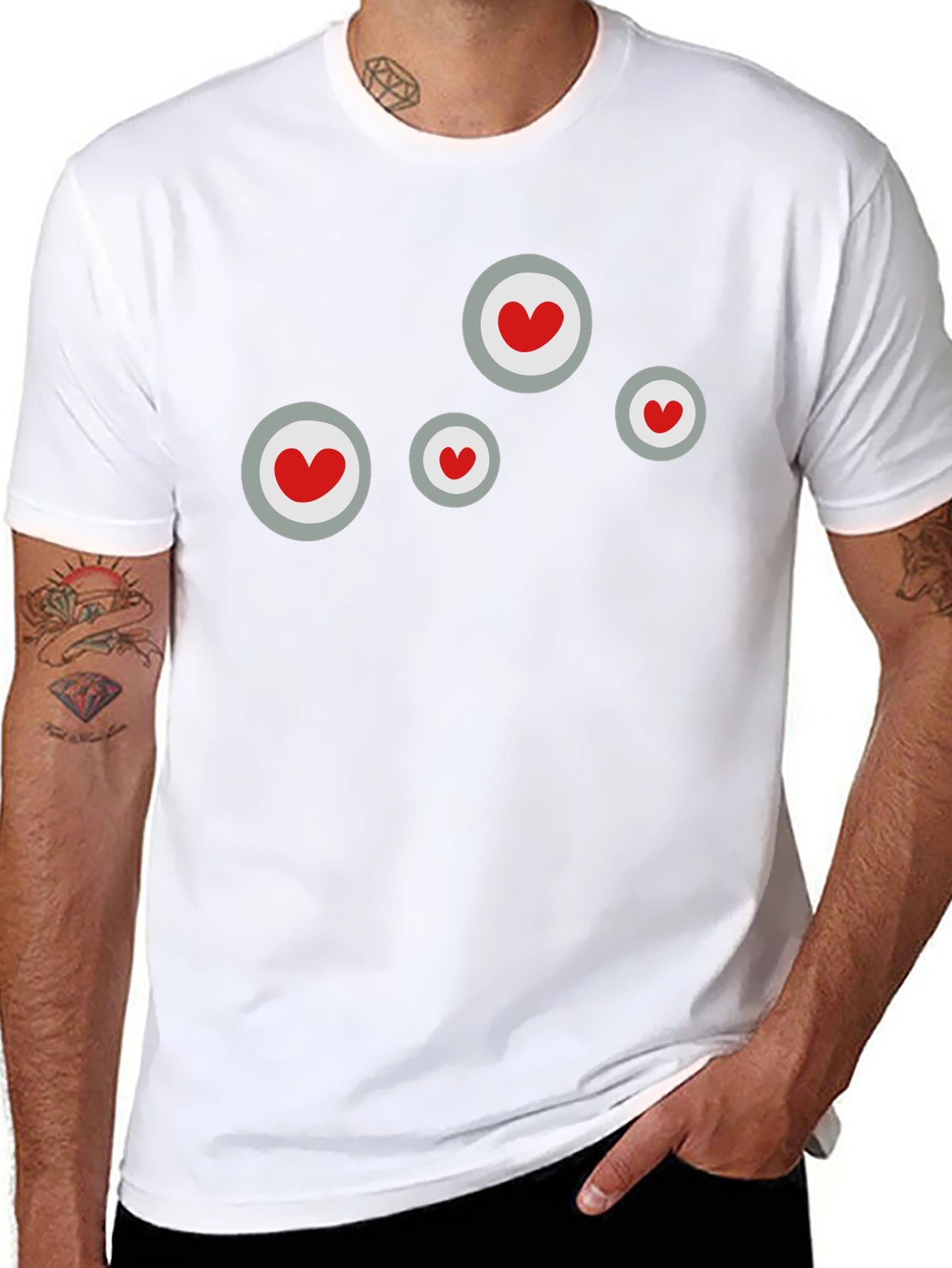 Heart Circle Graphic Black T-Shirt